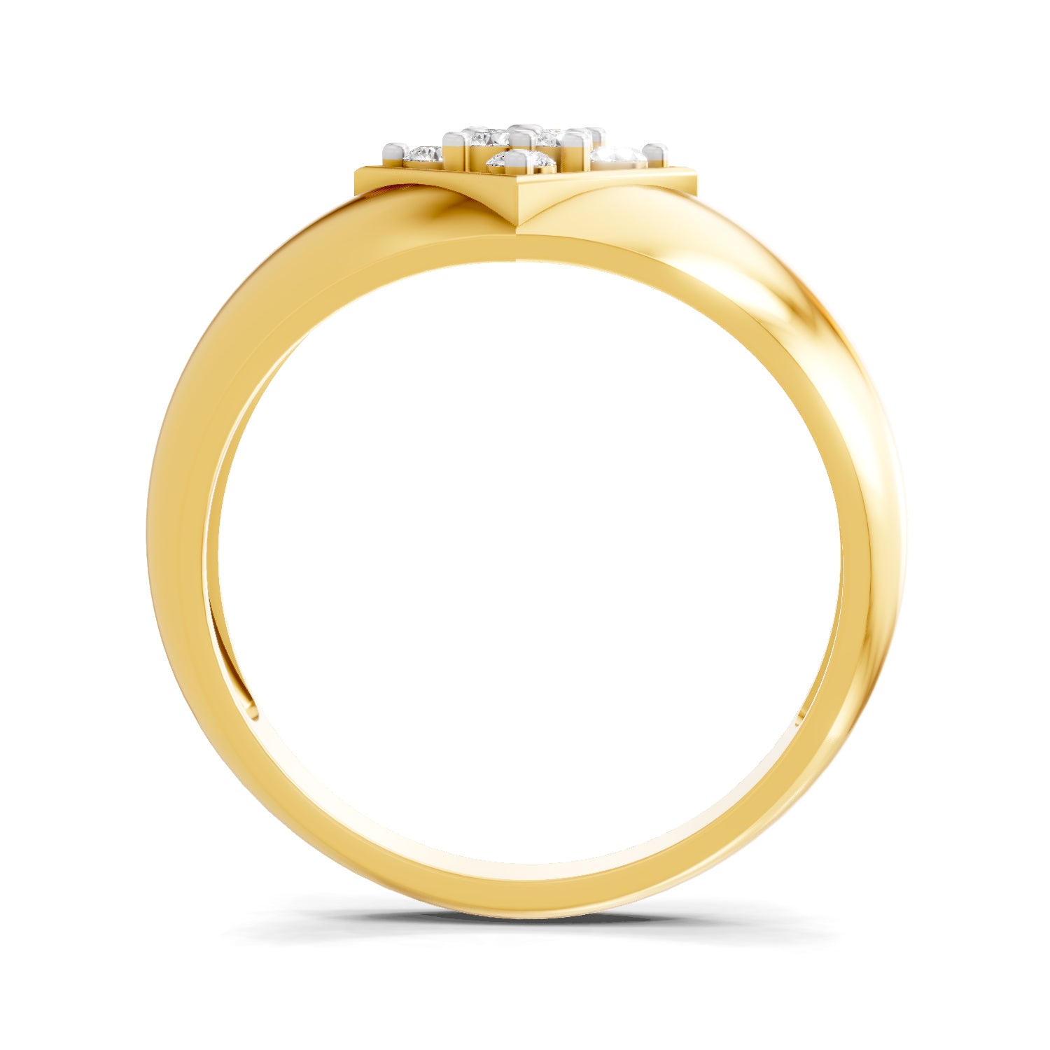 0.22 Carat  | 925 Sterling Silver Gold Plated Fashion Ring