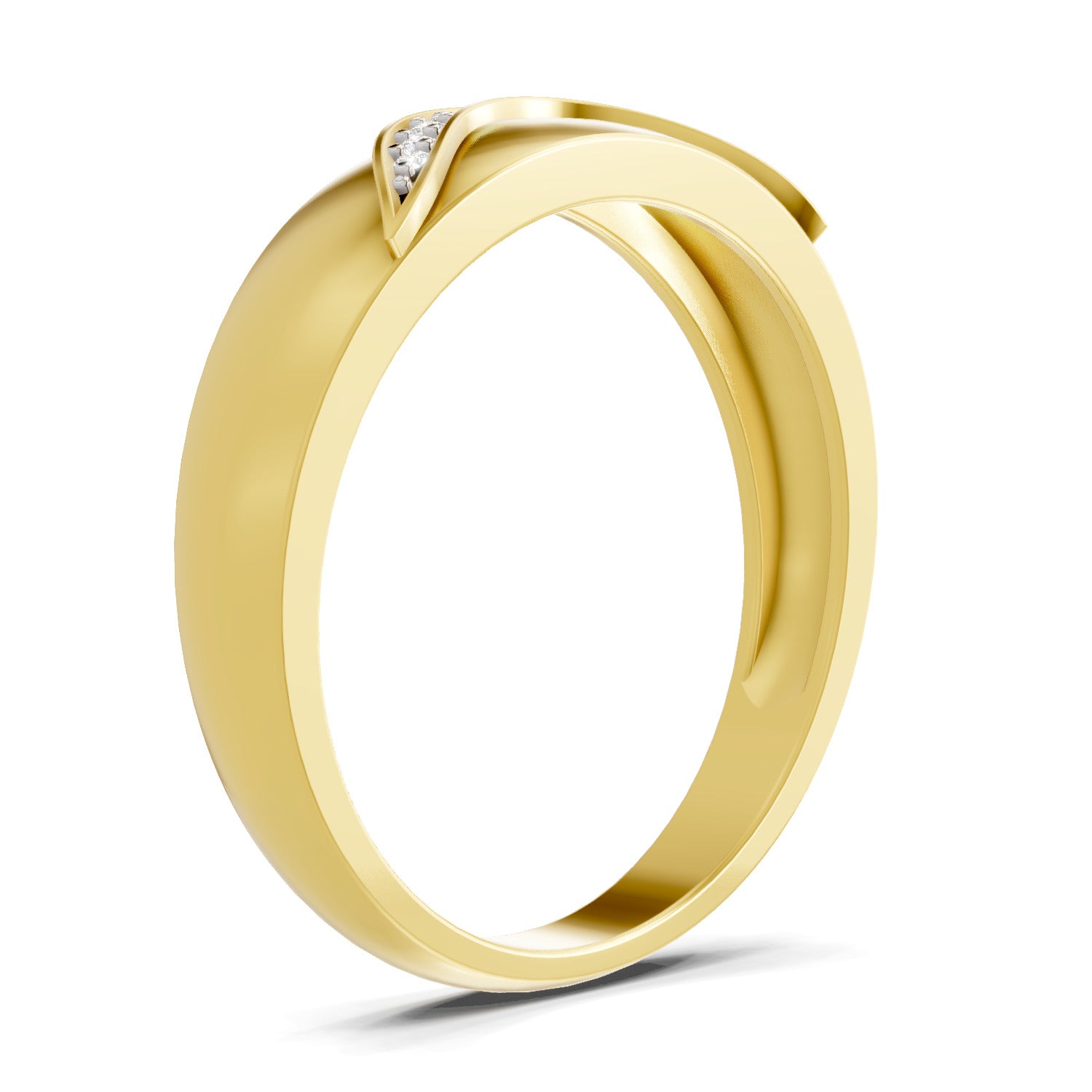 0.07 Carat  | 925 Sterling Silver Gold Plated Fashion Ring