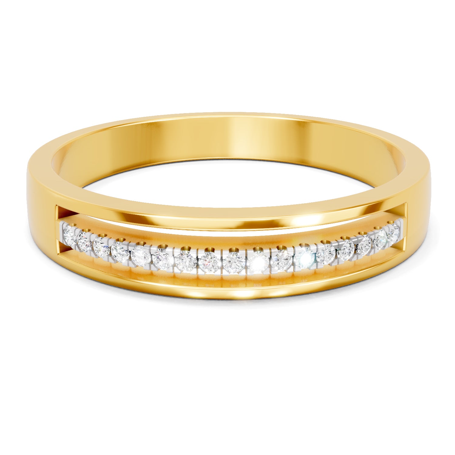 0.09 Carat  | 925 Sterling Silver Gold Plated Fashion Ring