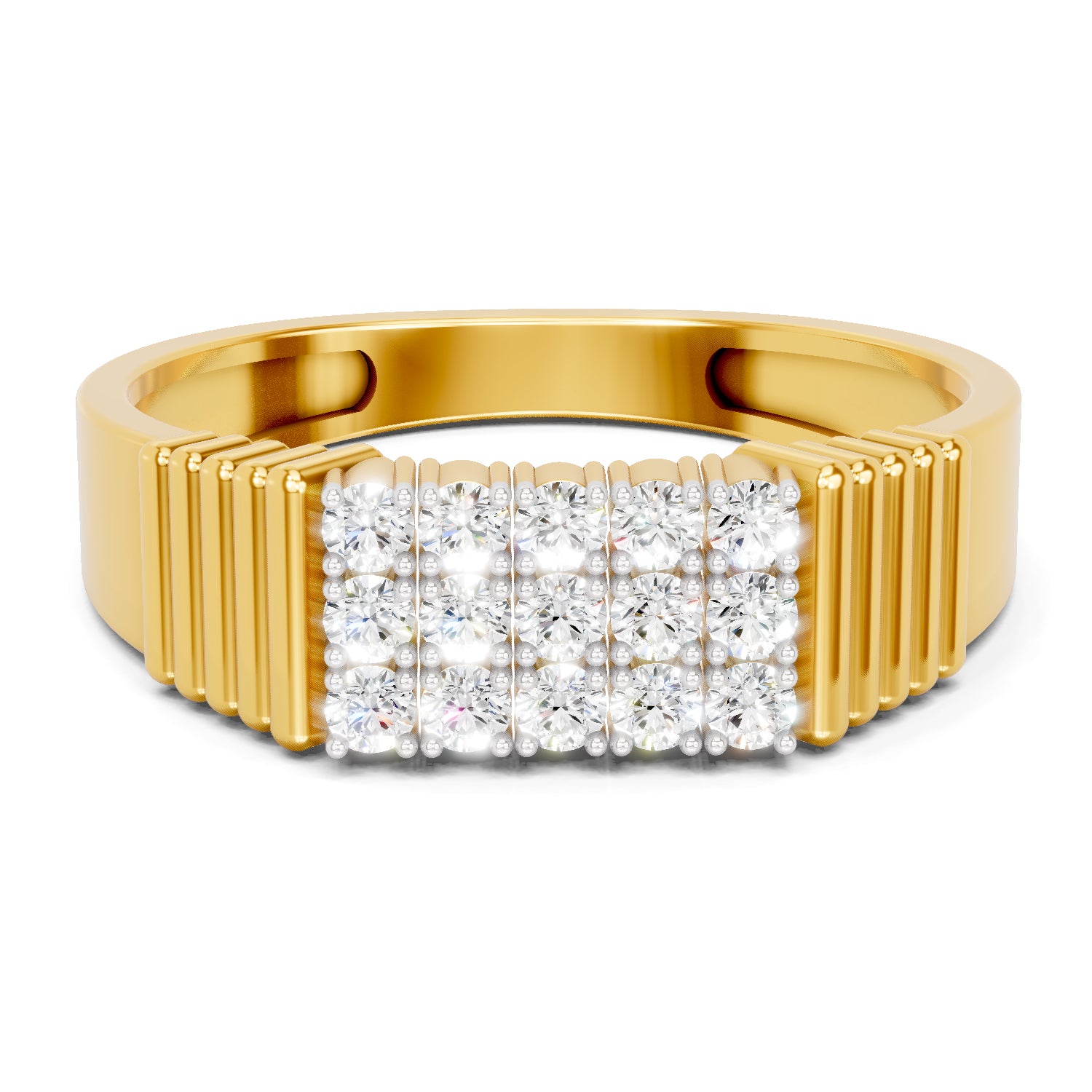 0.38 Carat  | 925 Sterling Silver Gold Plated Fashion Ring