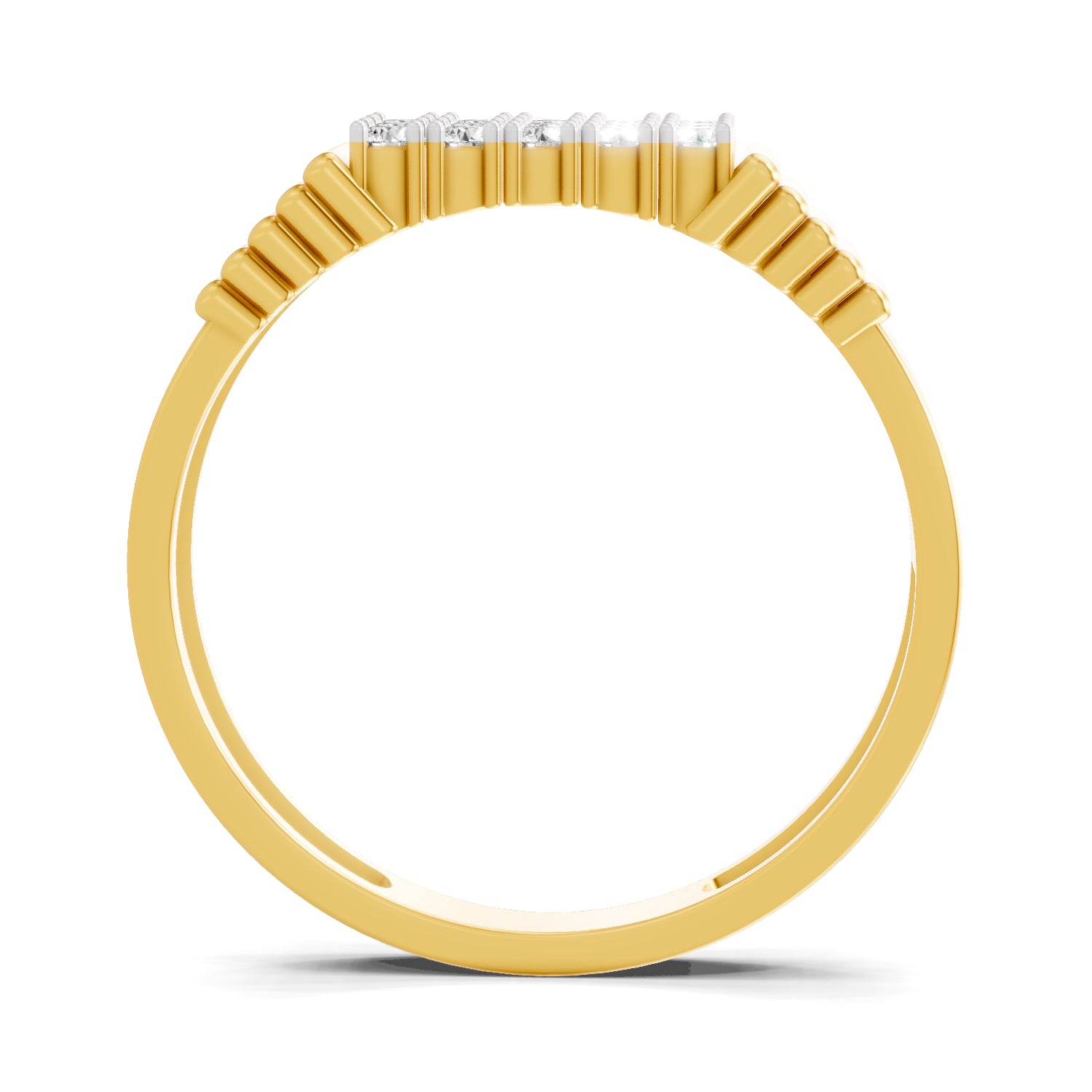 0.38 Carat  | 925 Sterling Silver Gold Plated Fashion Ring