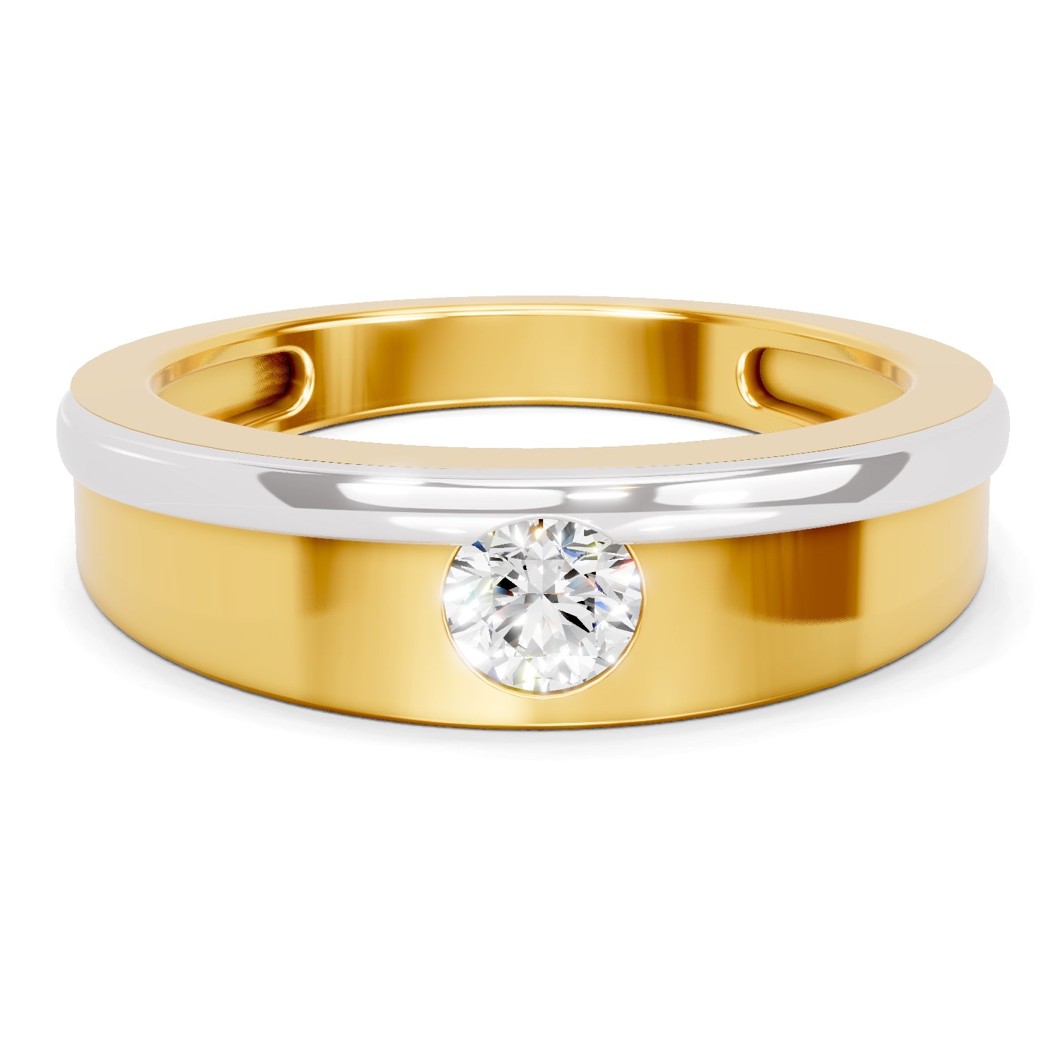 0.3 Carat  | 925 Sterling Silver Gold Plated Fashion Ring