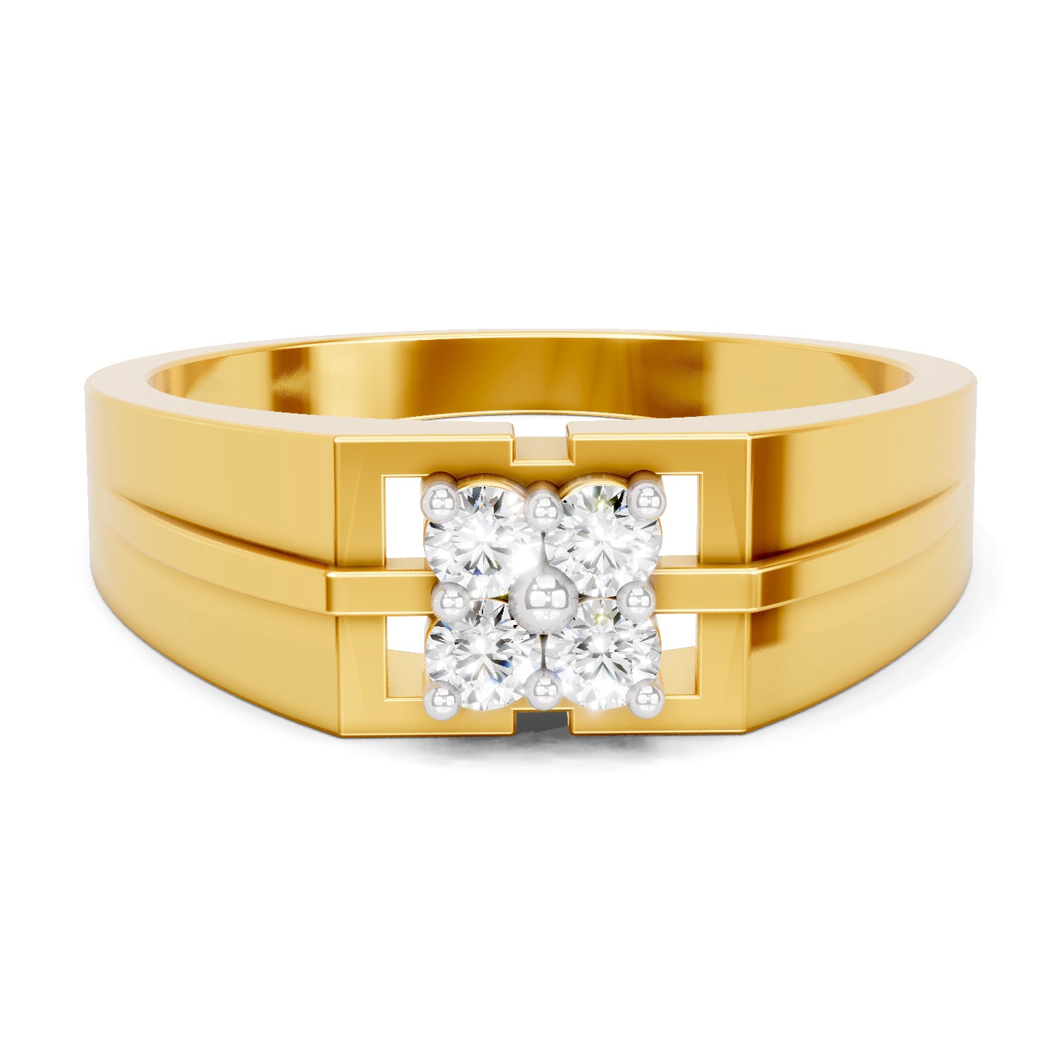 0.24 Carat  | 925 Sterling Silver Gold Plated Fashion Ring
