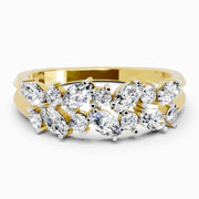 0.7 Ct Marquise And Round Cluster Ring | 14K Yellow Gold
