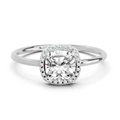 1.37 Ct Cushion Halo Ring | 14K White Gold