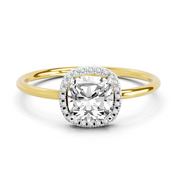 1.37 Ct Cushion Halo | 14K Yellow Gold