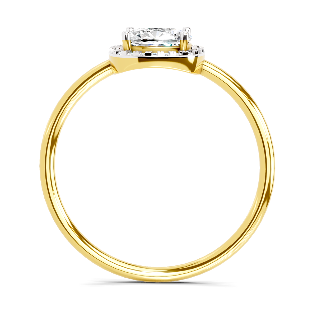 1.37 Ct Cushion Halo | 14K Yellow Gold