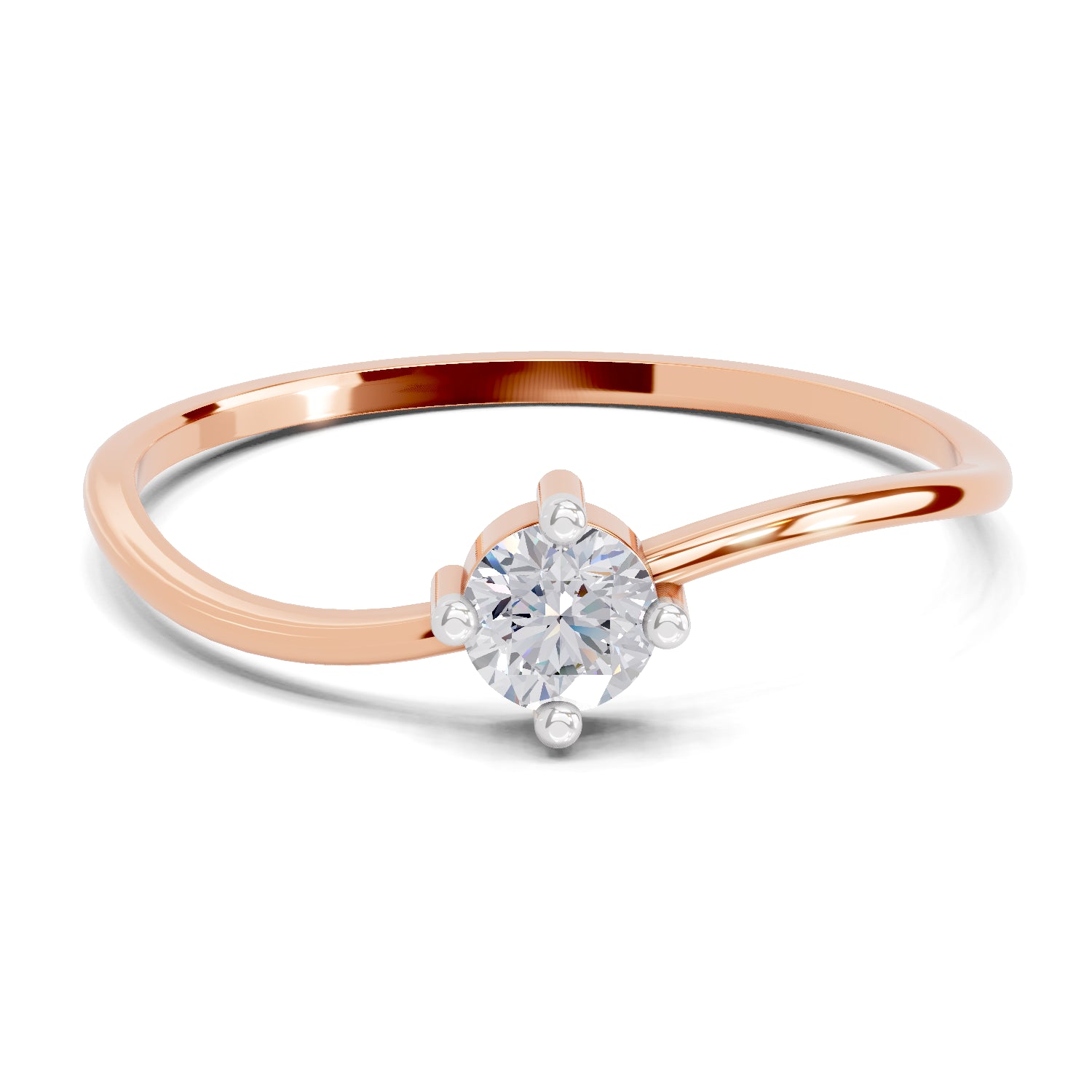 0.18 Carat Celestial Twist Diamond Engagement Ring | 14K Rose Gold