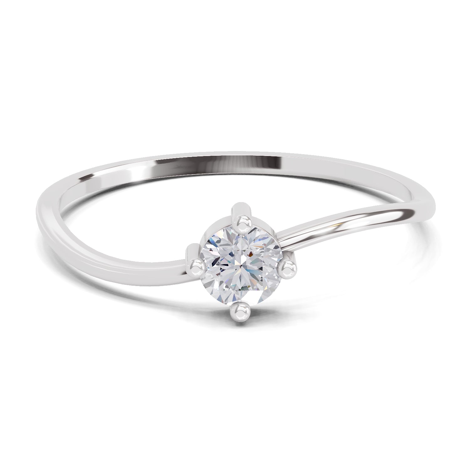 0.18 Carat Celestial Twist Diamond Engagement Ring | 14K White Gold