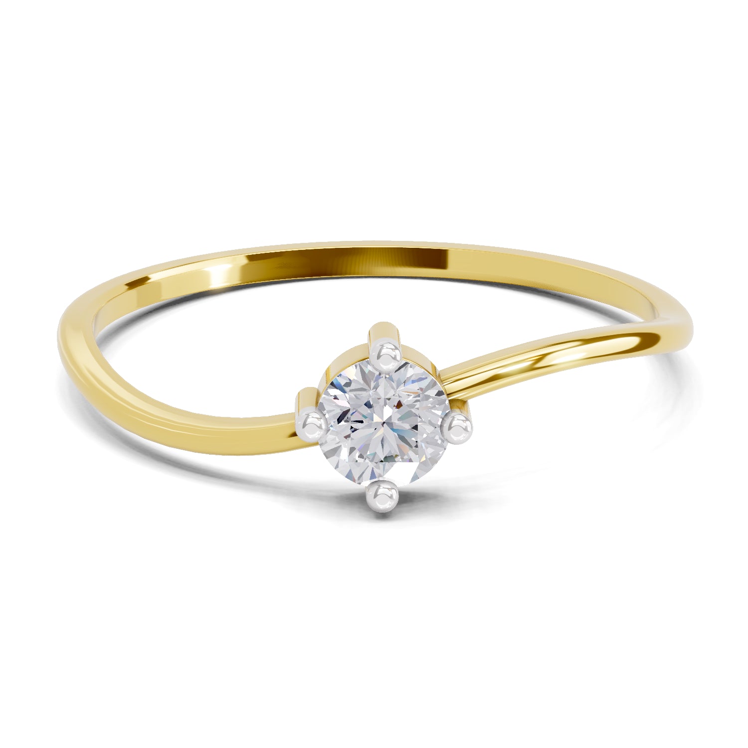 0.18 Carat Celestial Twist Diamond Engagement Ring | 14K Yellow Gold