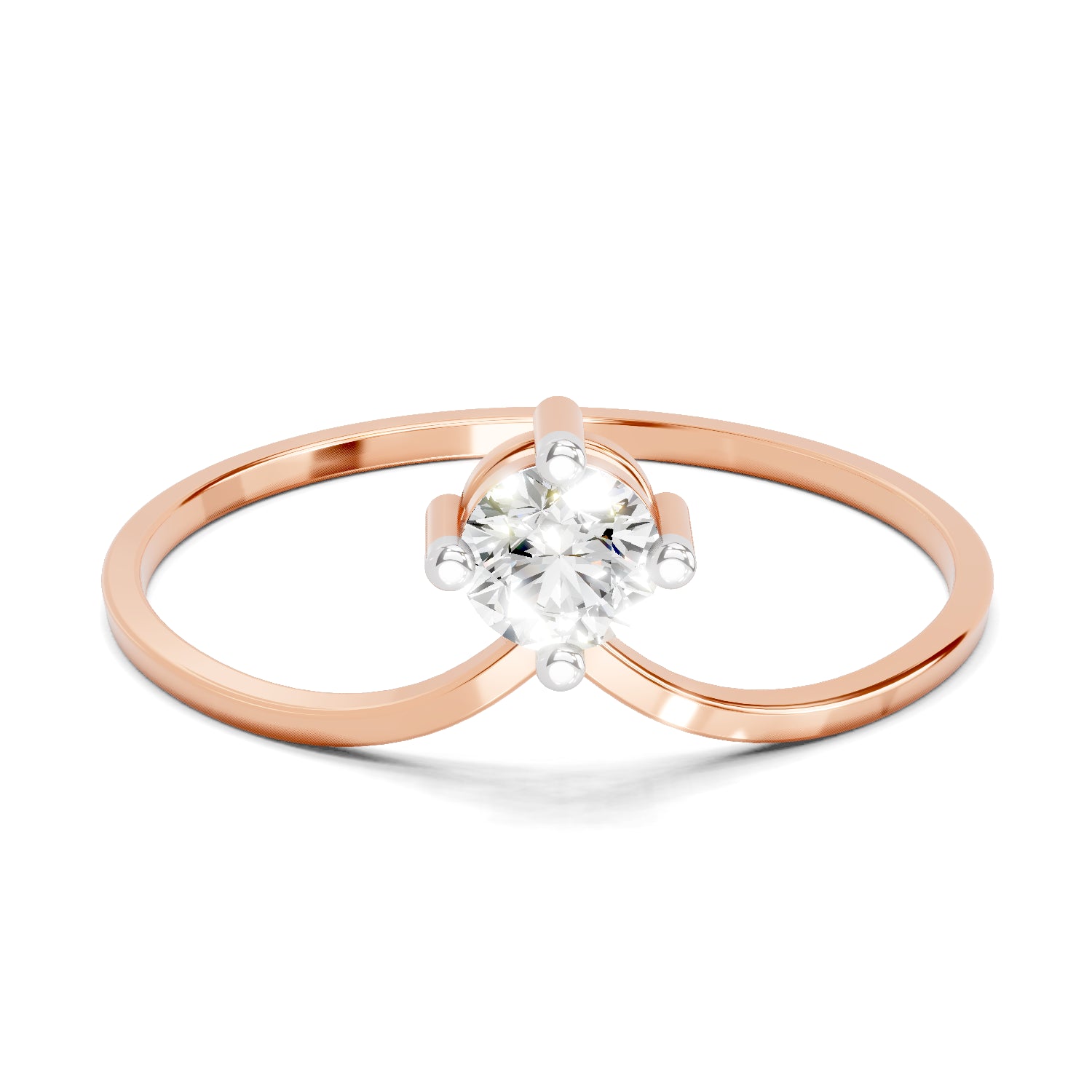 0.18 Carat Diamond Engagement Ring | 14K Rose Gold