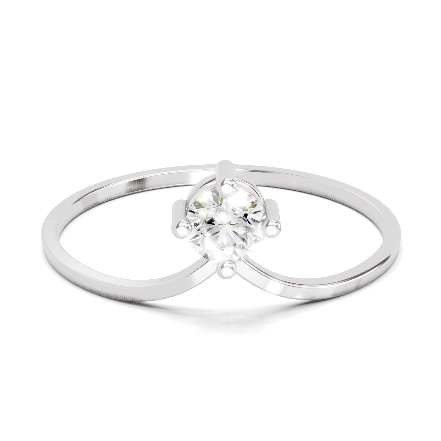 0.18 Carat Diamond Engagement Ring | 14K White Gold