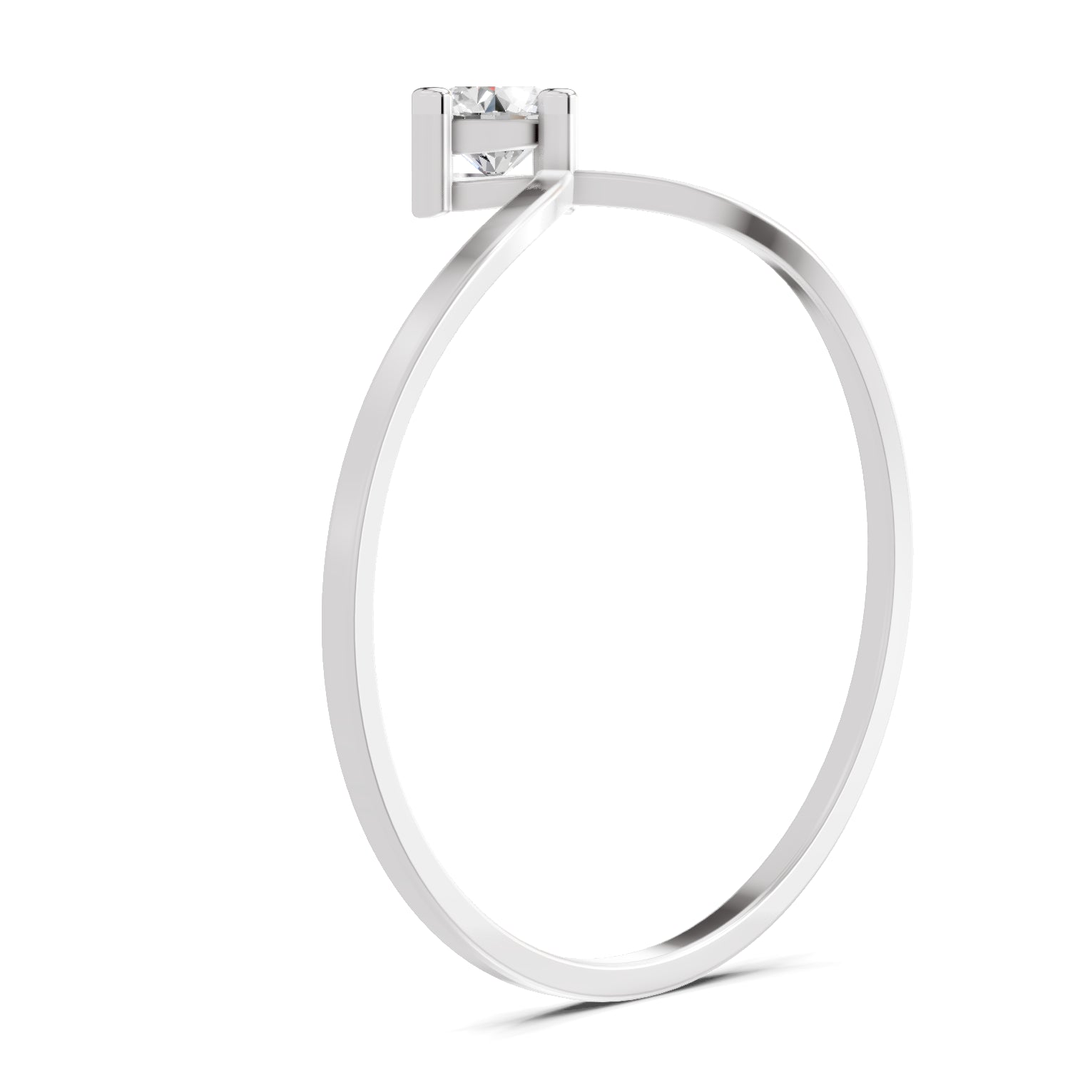 0.18 Carat Diamond Engagement Ring | 14K White Gold