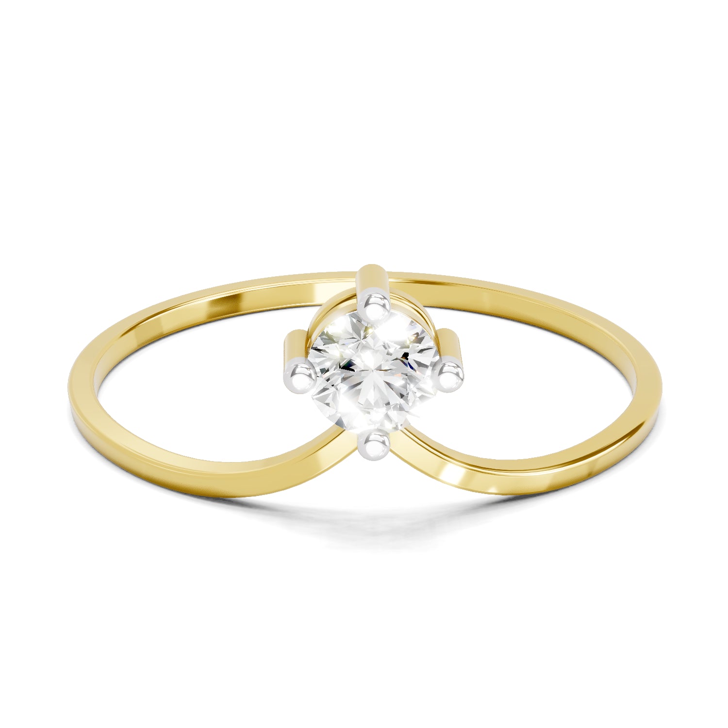 0.18 Carat Diamond Engagement Ring | 14K Yellow Gold