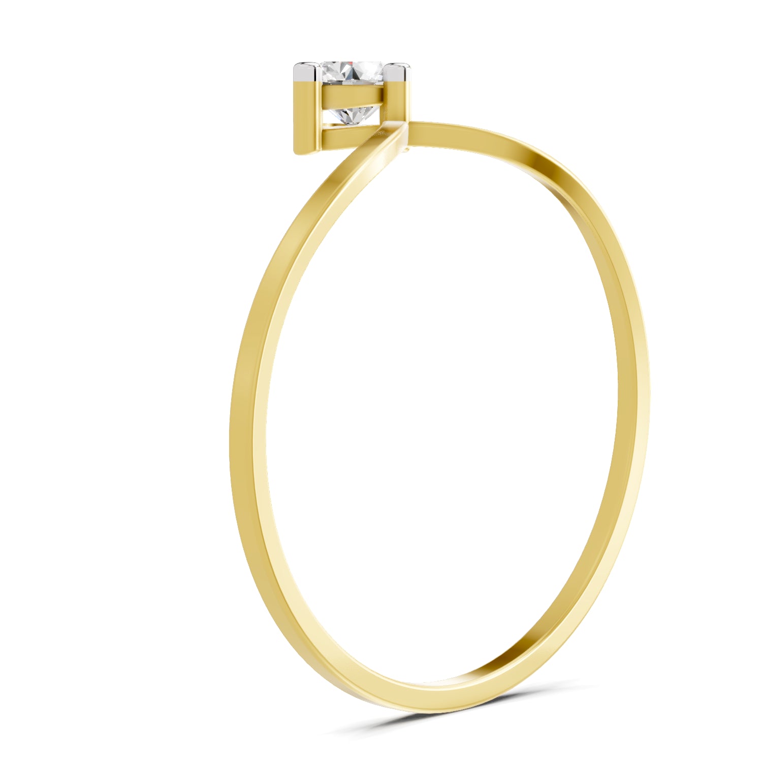 0.18 Carat Diamond Engagement Ring | 14K Yellow Gold