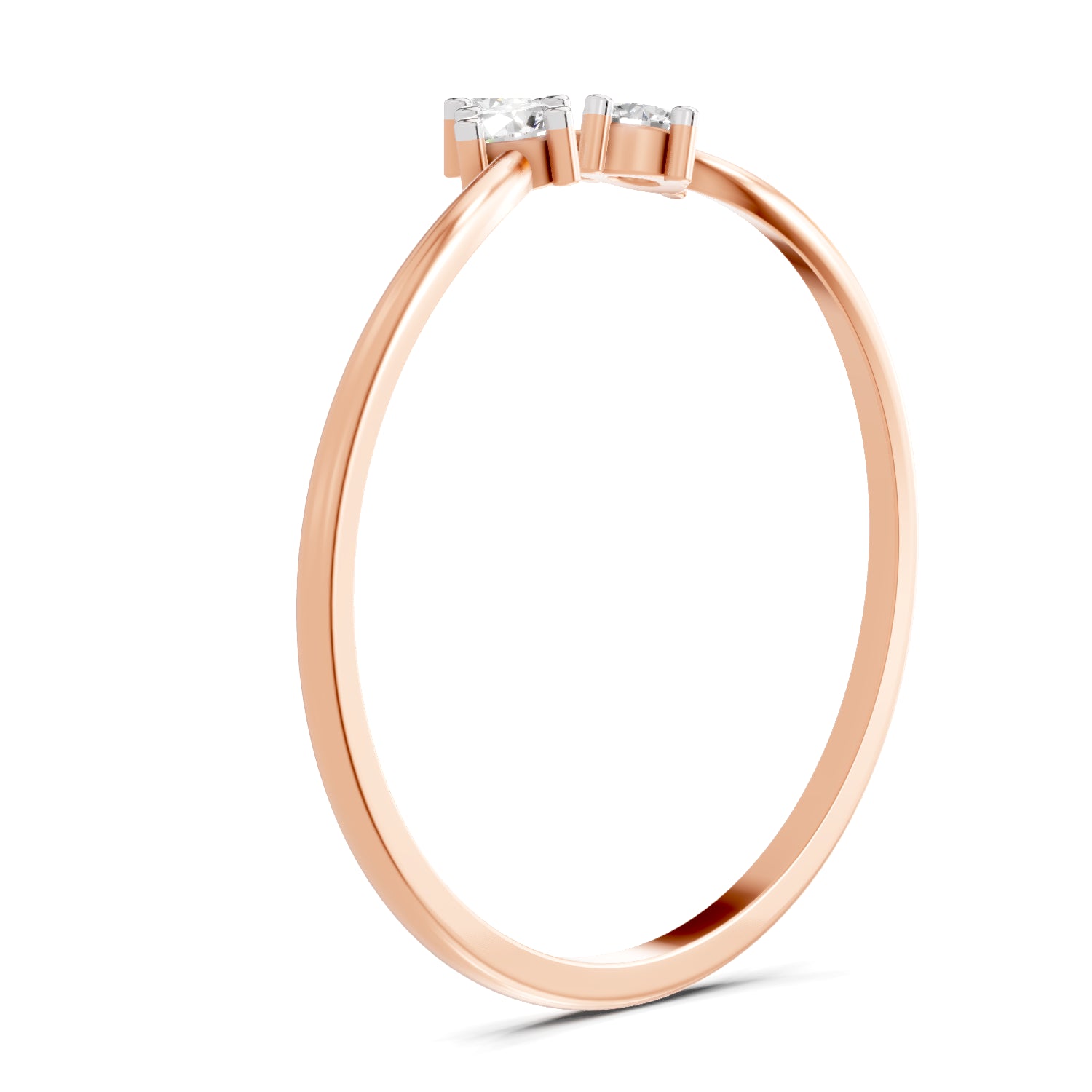 0.18 Carat Trinity Diamond Engagement Ring | 14K Rose Gold