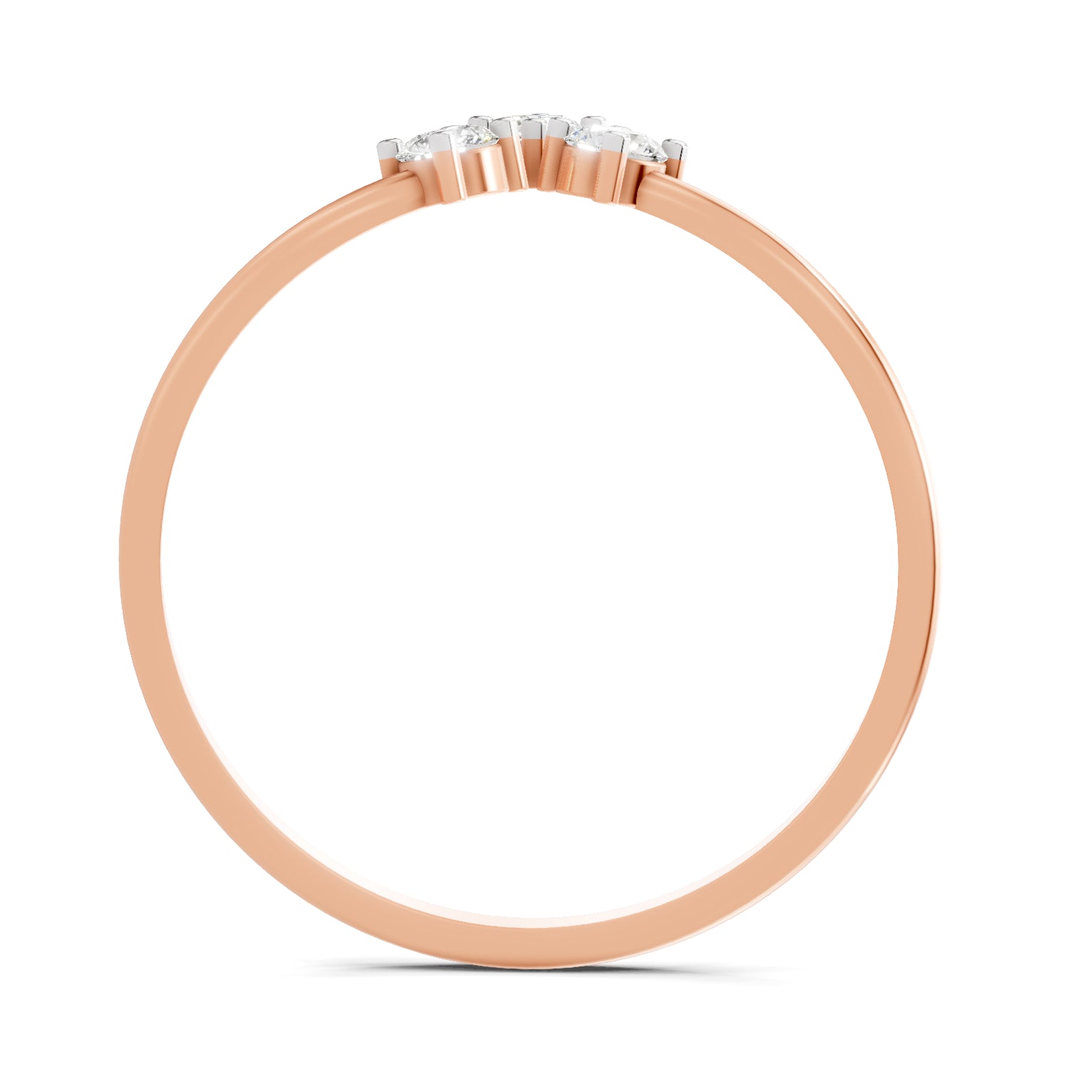 0.18 Carat Trinity Diamond Engagement Ring | 14K Rose Gold