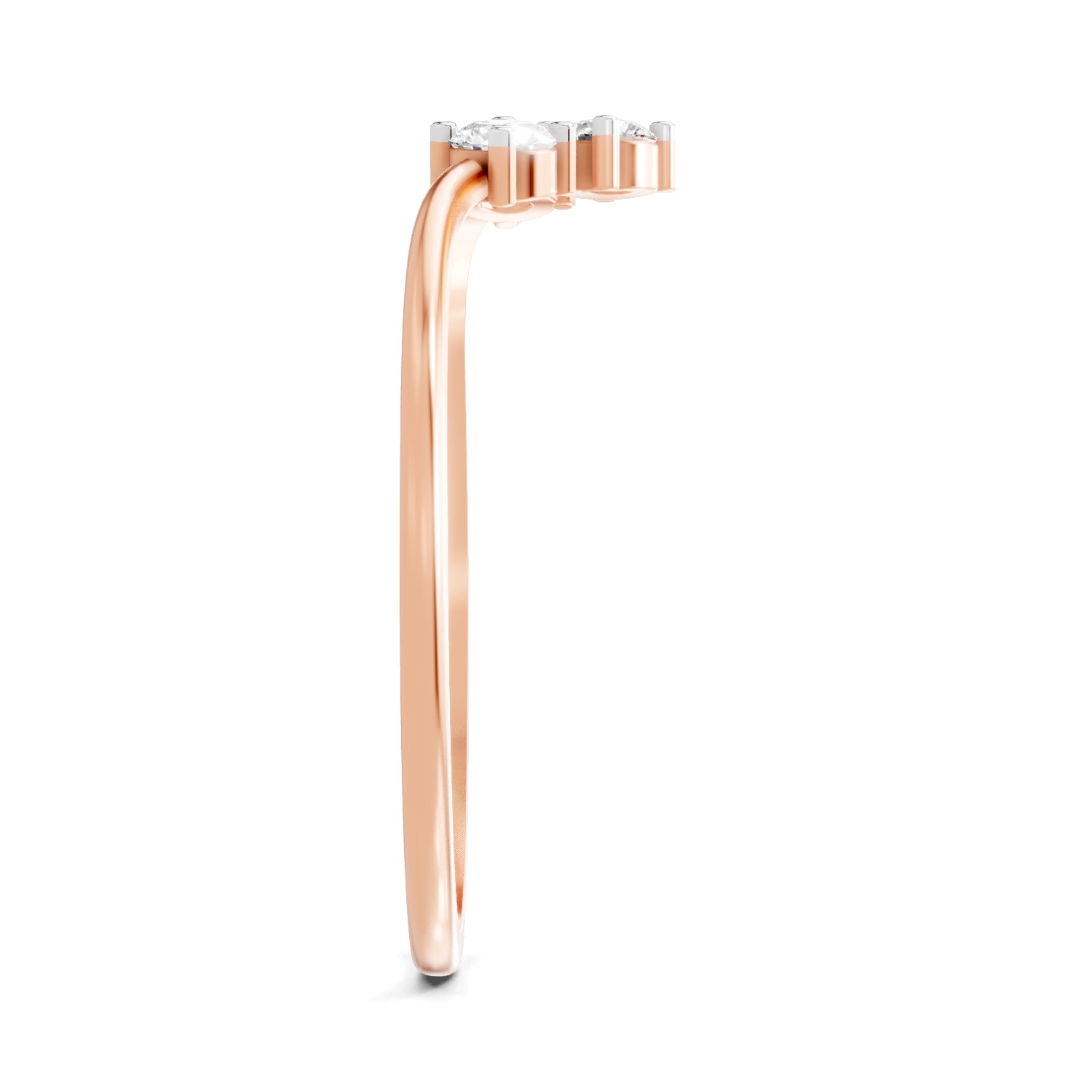 0.18 Carat Trinity Diamond Engagement Ring | 14K Rose Gold