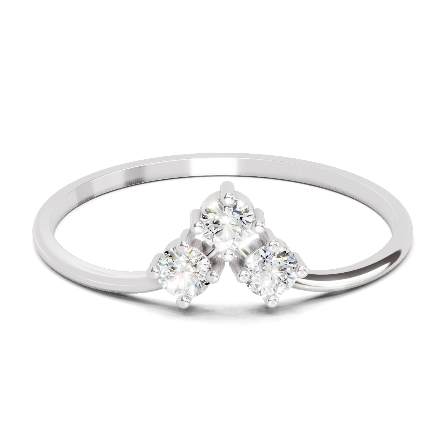 0.18 Carat Trinity Diamond Engagement Ring | 14K White Gold