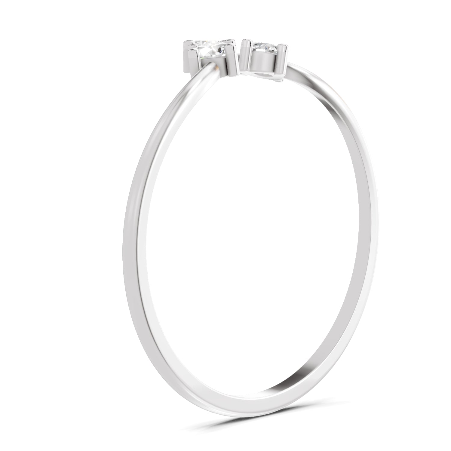 0.18 Carat Trinity Diamond Engagement Ring | 14K White Gold