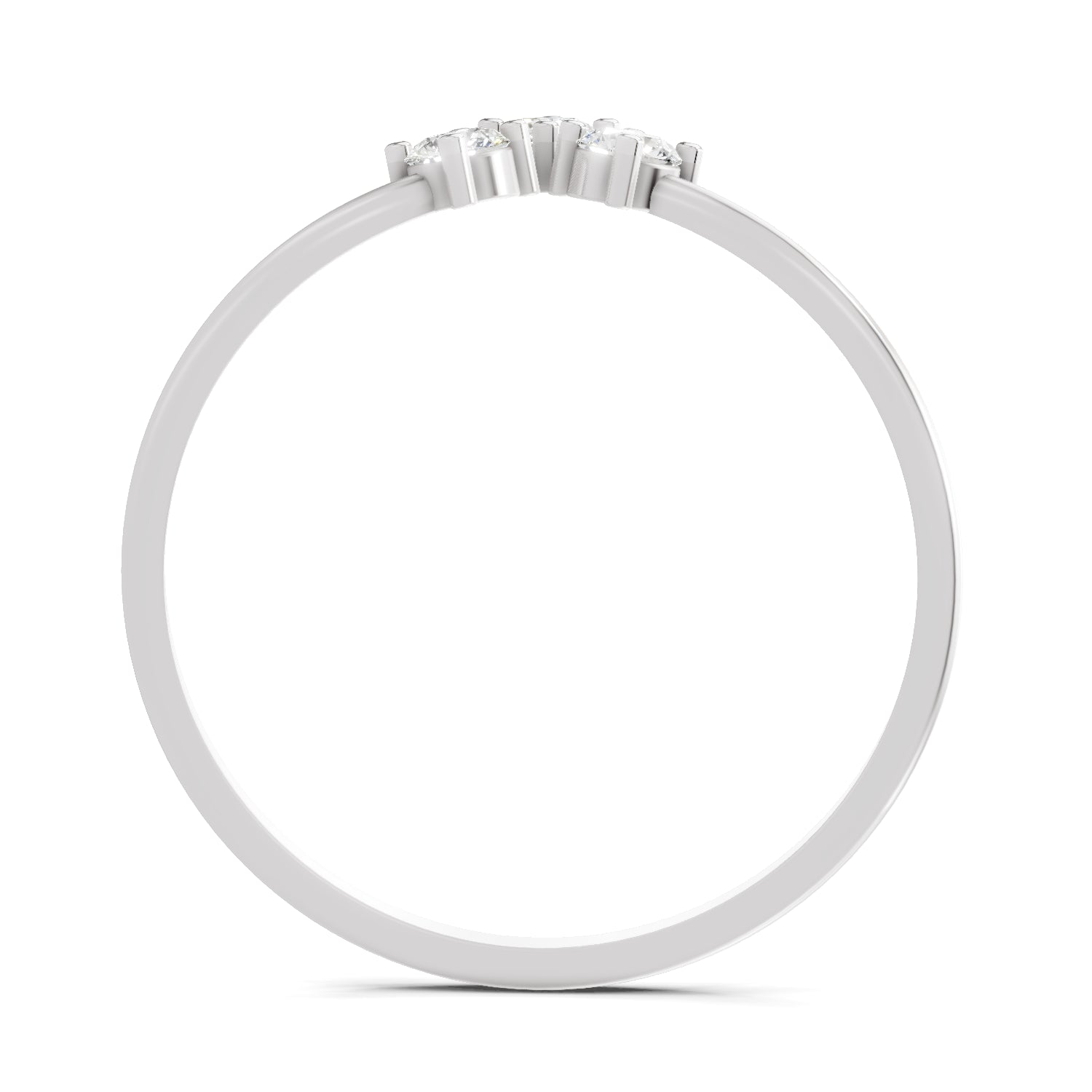 0.18 Carat Trinity Diamond Engagement Ring | 14K White Gold