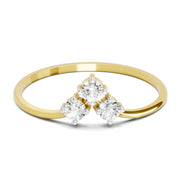 0.18 Carat Trinity Diamond Engagement Ring | 14K Yellow Gold