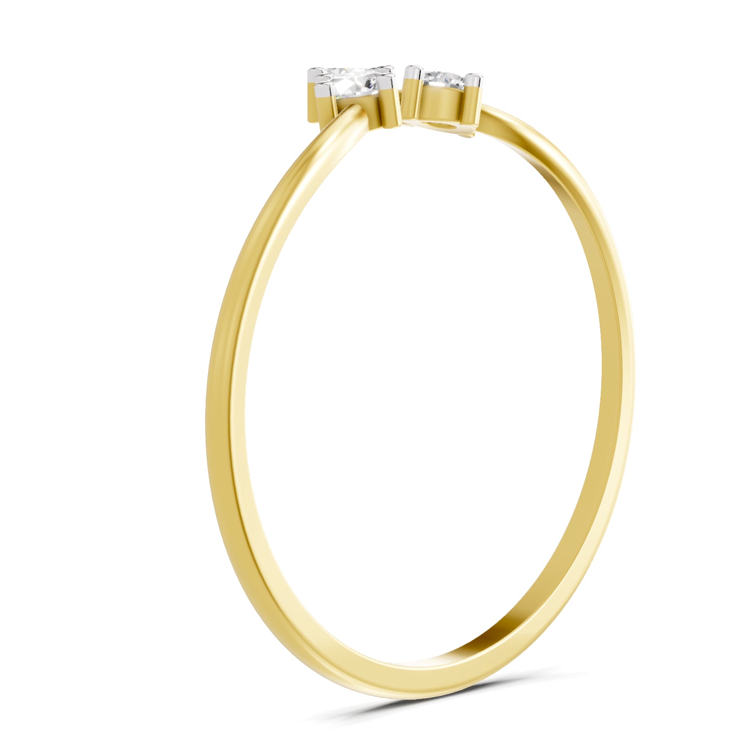 0.18 Carat Trinity Diamond Engagement Ring | 14K Yellow Gold