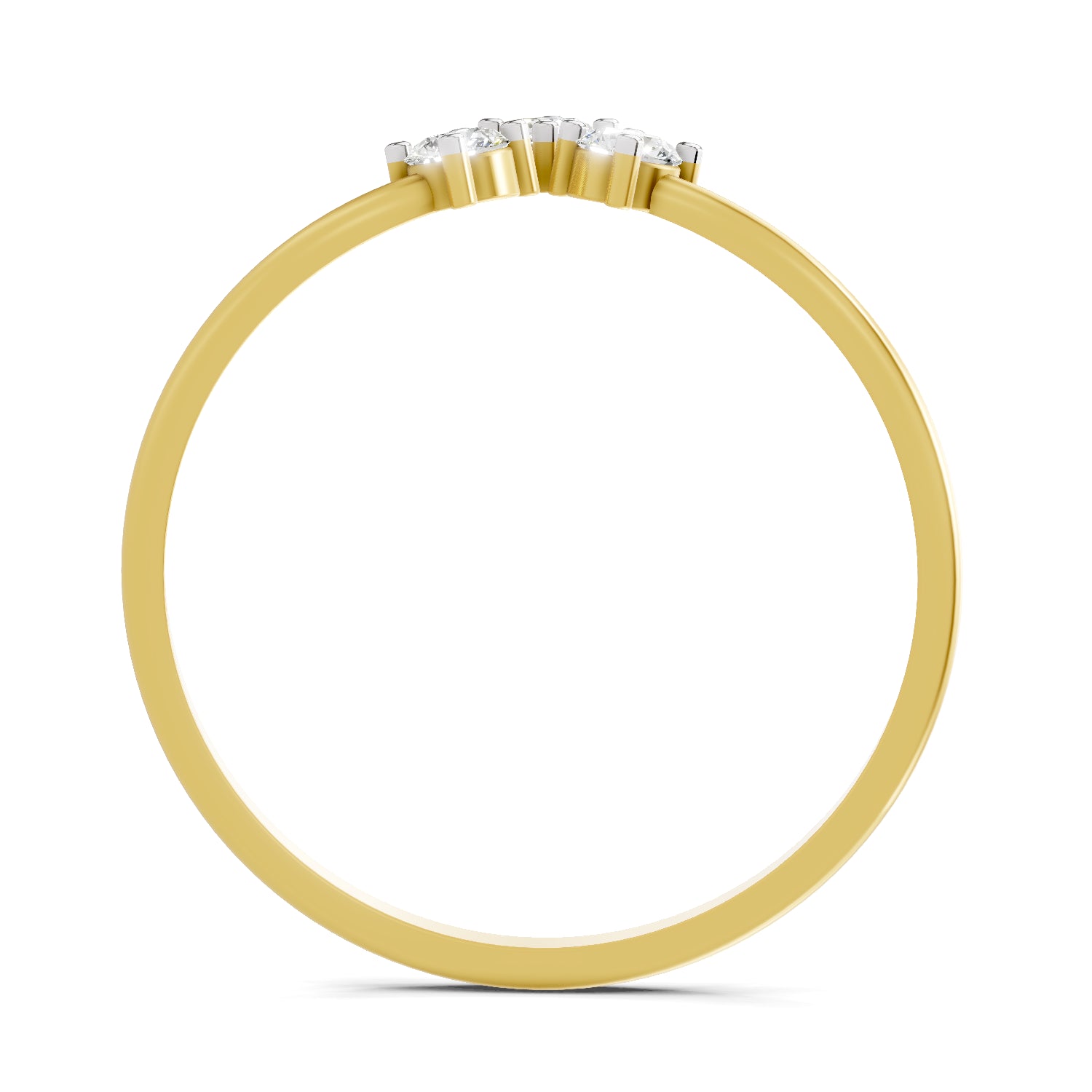0.18 Carat Trinity Diamond Engagement Ring | 14K Yellow Gold