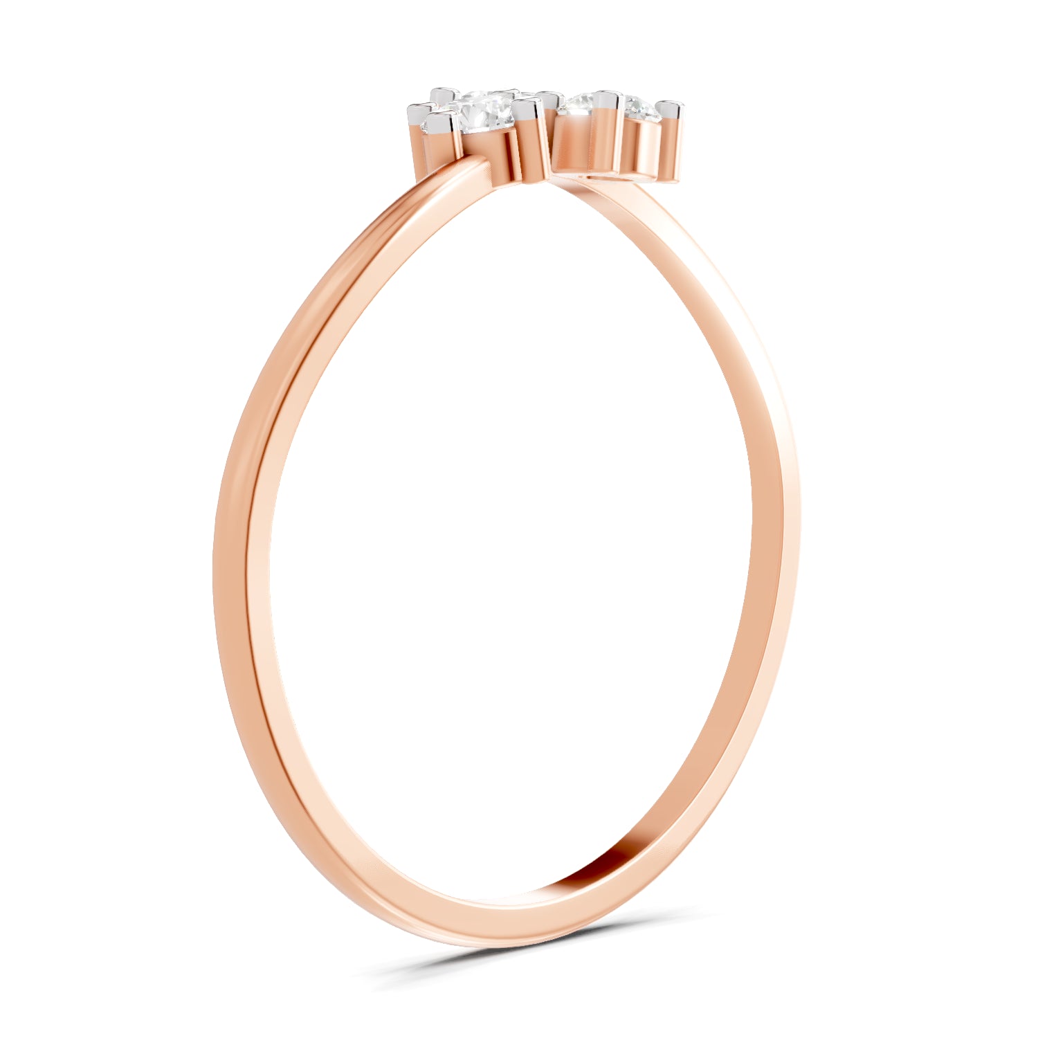 0.18 Carat Threefold Diamond Engagement Ring | 14K Rose Gold