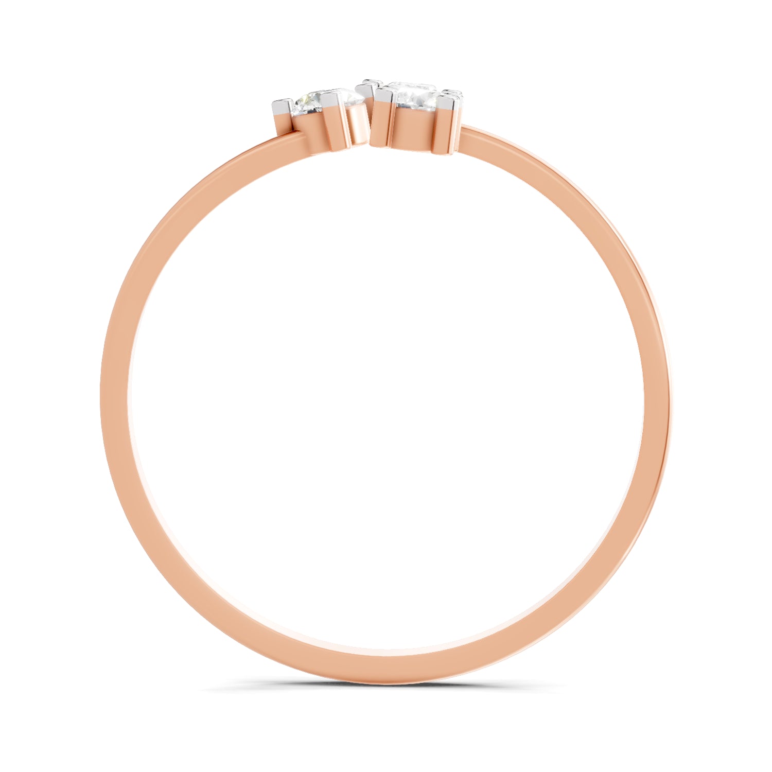 0.18 Carat Threefold Diamond Engagement Ring | 14K Rose Gold