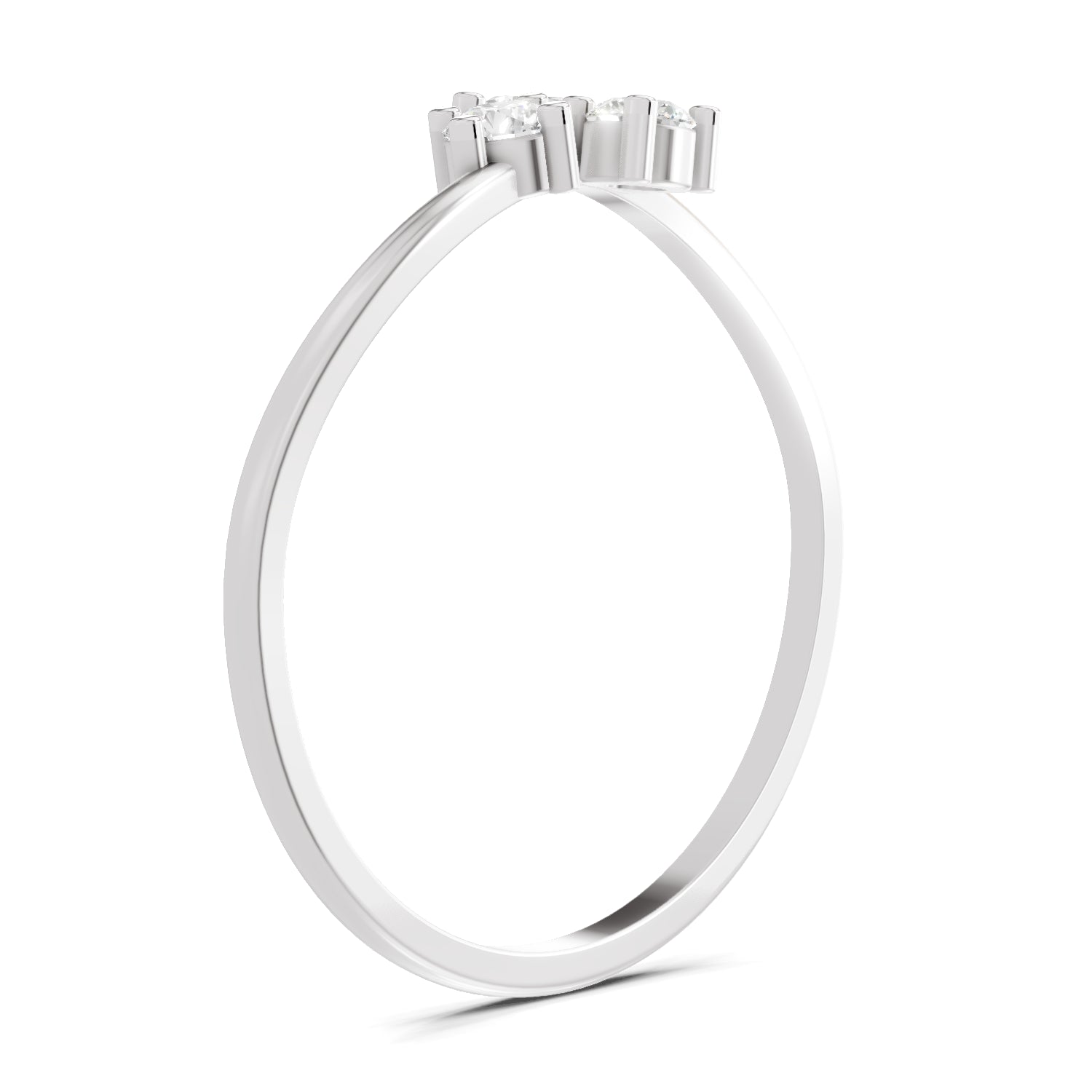 0.18 Carat Threefold Diamond Engagement Ring | 14K White Gold