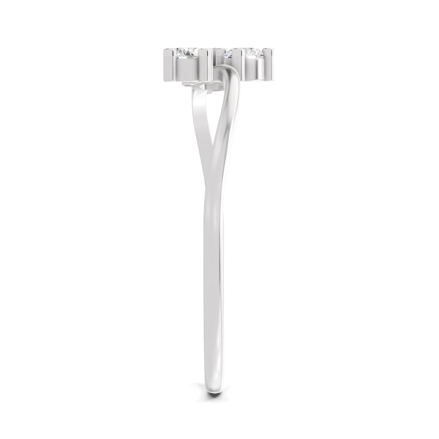 0.18 Carat Threefold Diamond Engagement Ring | 14K White Gold