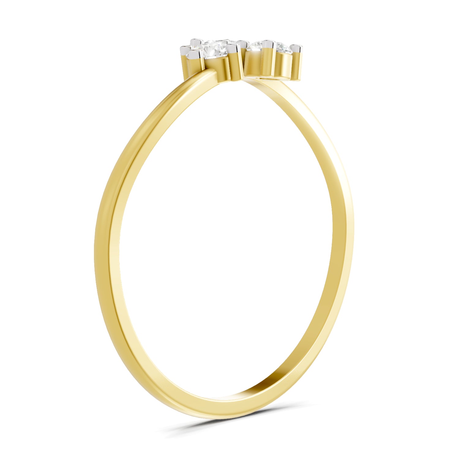 0.18 Carat Threefold Diamond Engagement Ring | 14K Yellow Gold