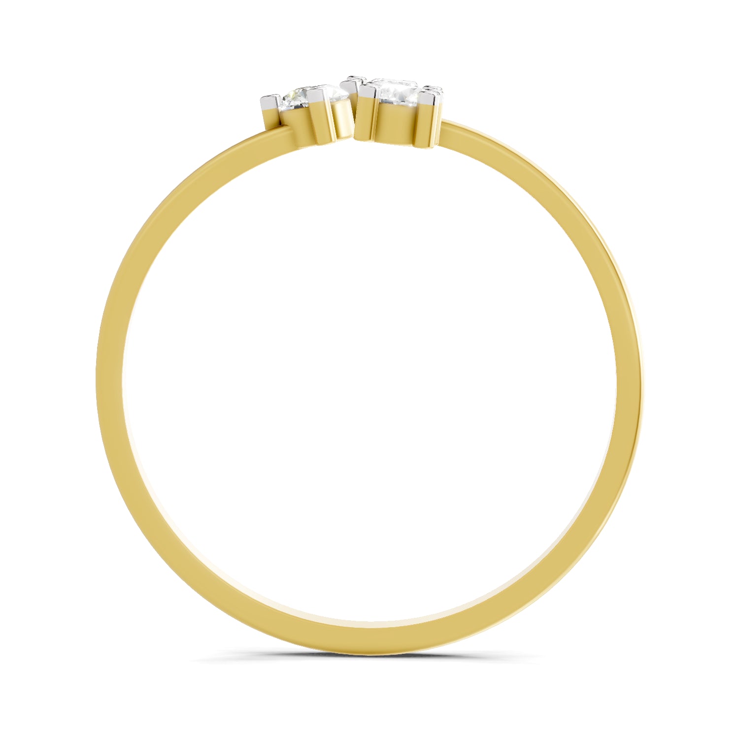 0.18 Carat Threefold Diamond Engagement Ring | 14K Yellow Gold