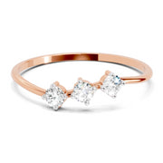 0.18 Carat Trinity Gleam Diamond Engagement Ring | 14K Rose Gold
