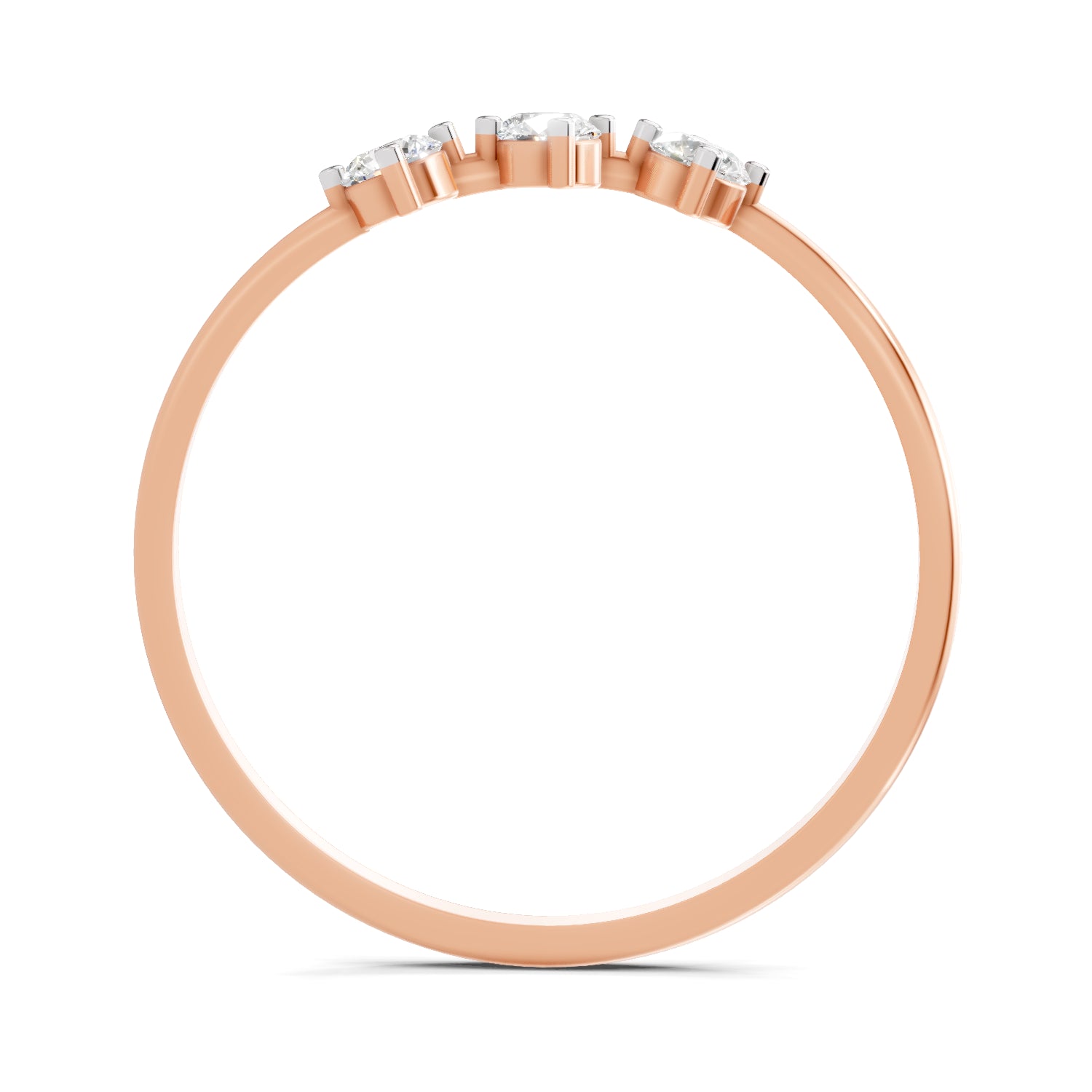 0.18 Carat Trinity Gleam Diamond Engagement Ring | 14K Rose Gold