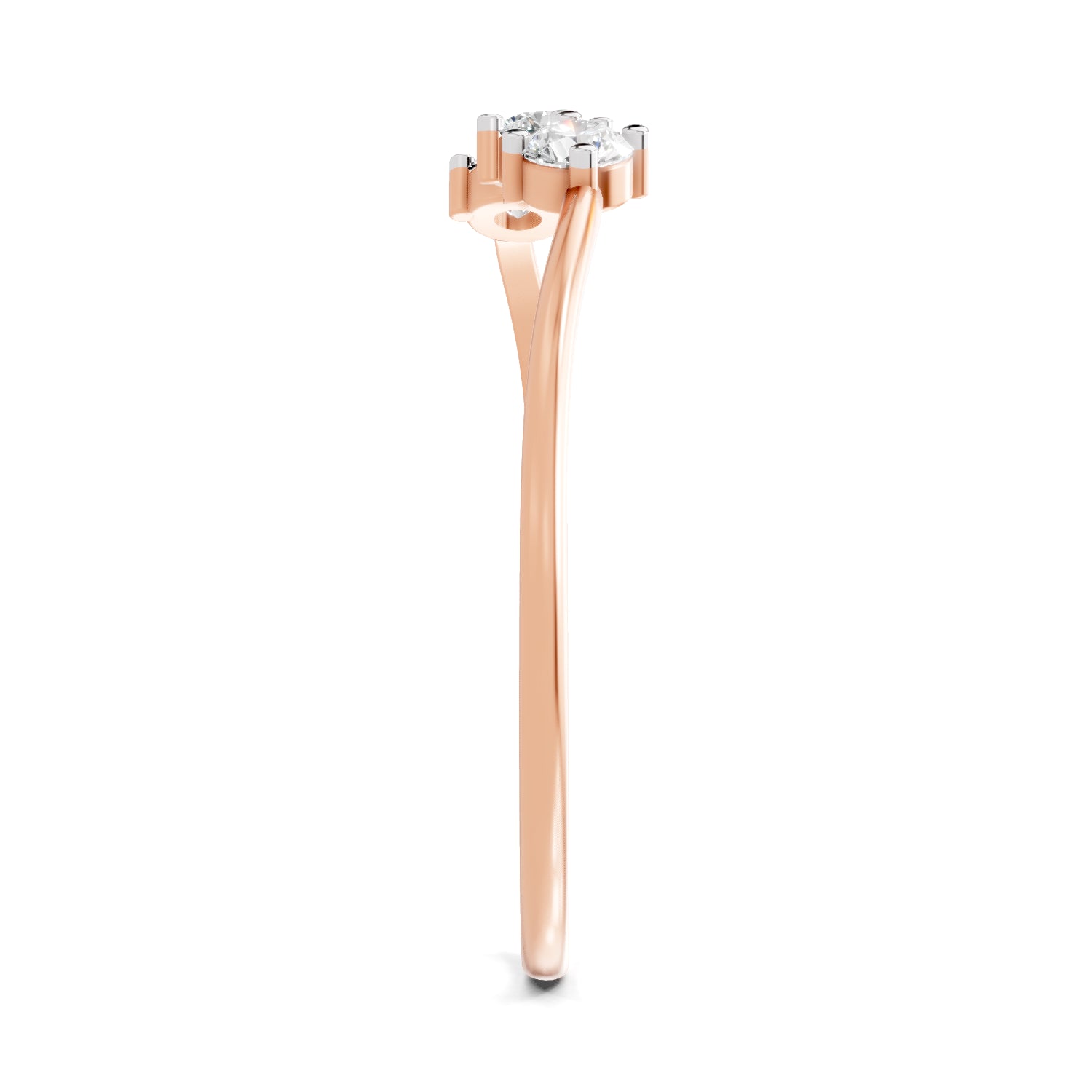0.18 Carat Trinity Gleam Diamond Engagement Ring | 14K Rose Gold