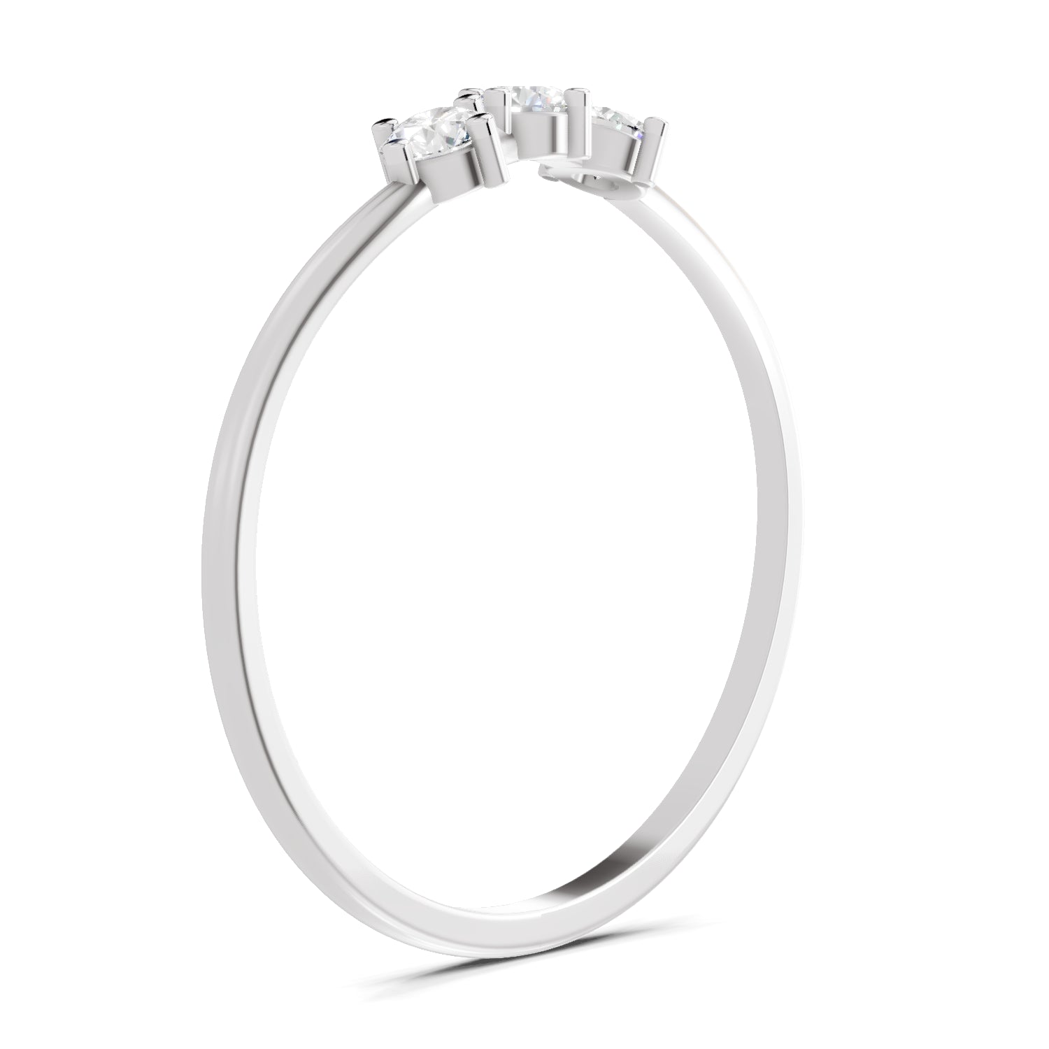 0.18 Carat Trinity Gleam Diamond Engagement Ring | 14K White Gold