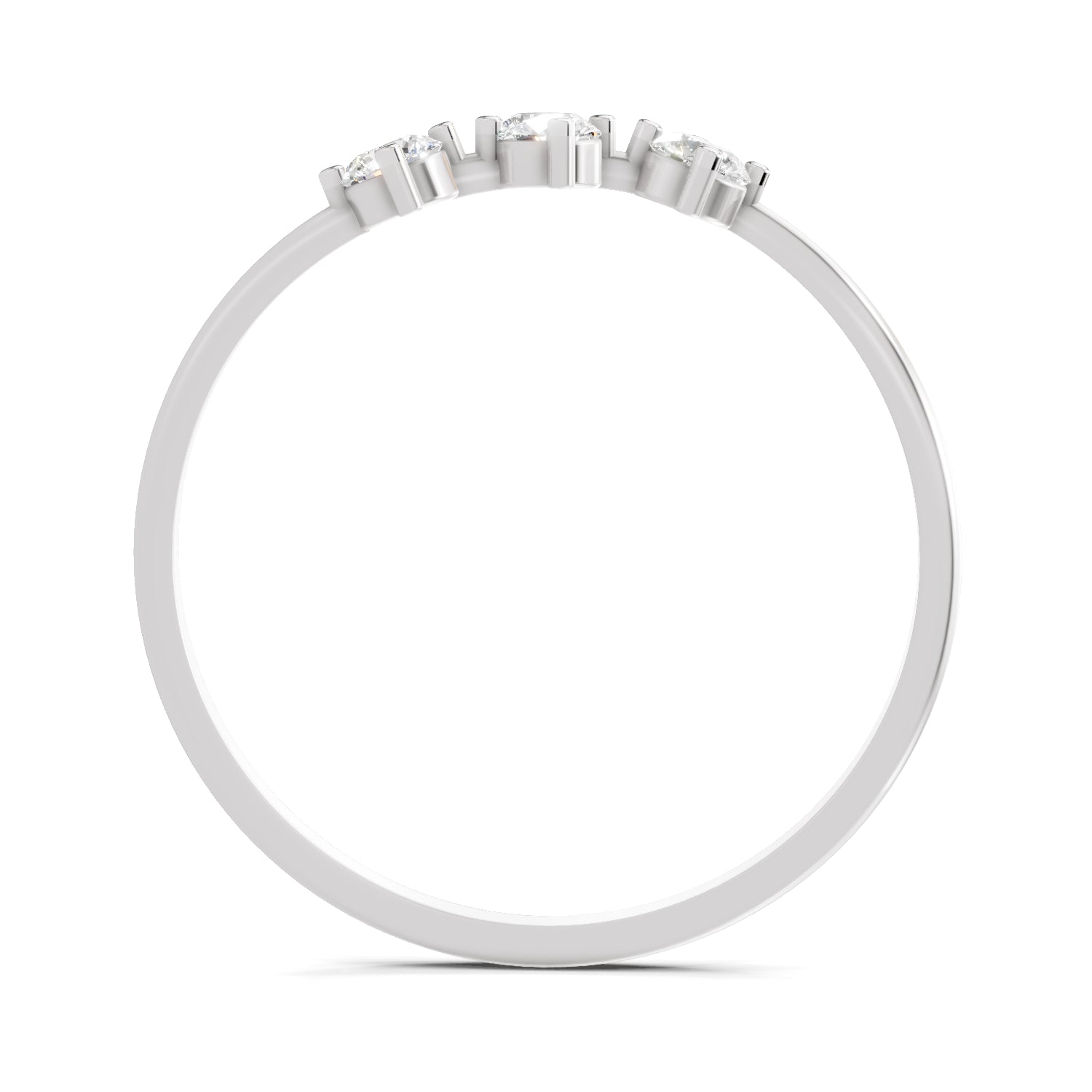 0.18 Carat Trinity Gleam Diamond Engagement Ring | 14K White Gold