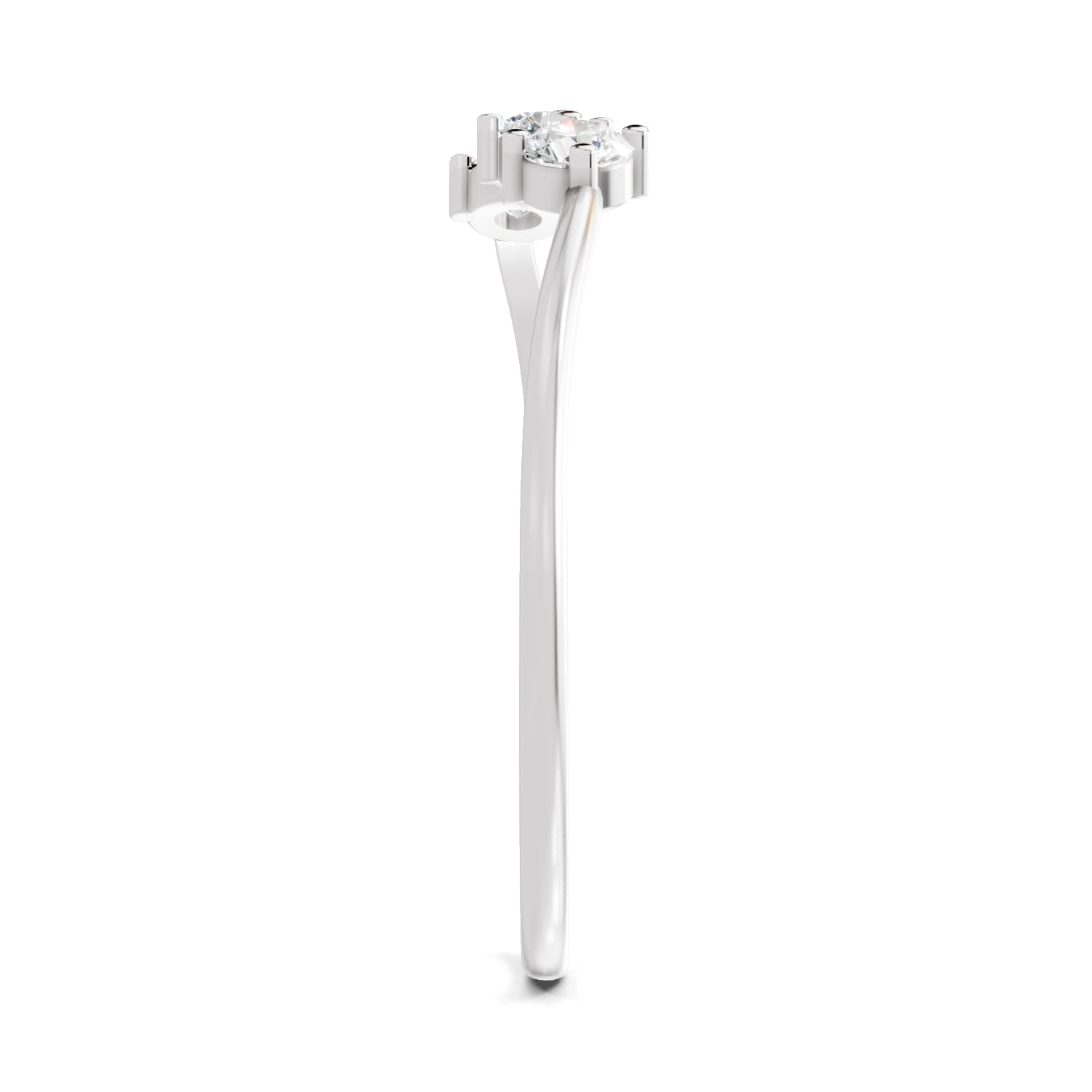 0.18 Carat Trinity Gleam Diamond Engagement Ring | 14K White Gold