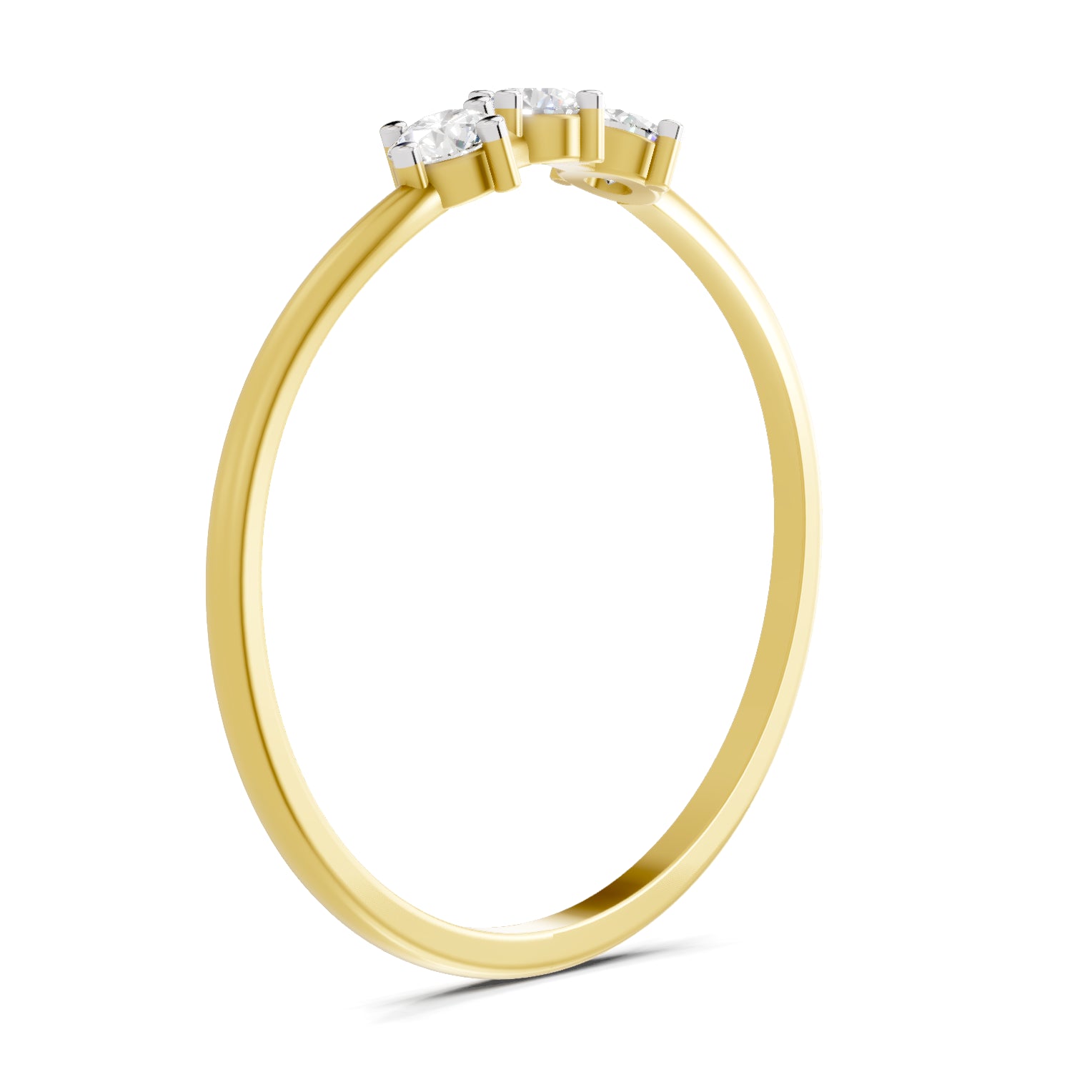 0.18 Carat Trinity Gleam Diamond Engagement Ring | 14K Yellow Gold