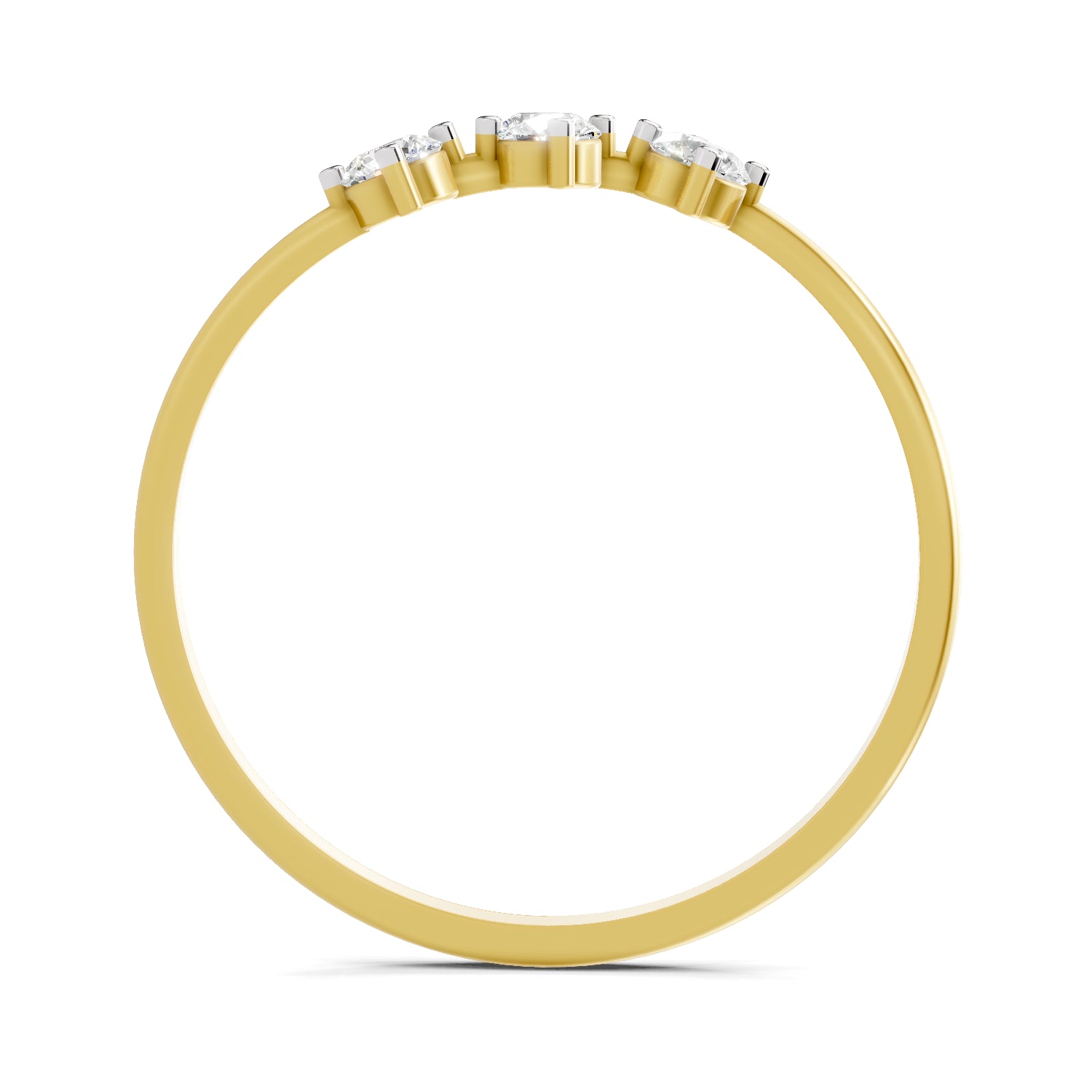 0.18 Carat Trinity Gleam Diamond Engagement Ring | 14K Yellow Gold