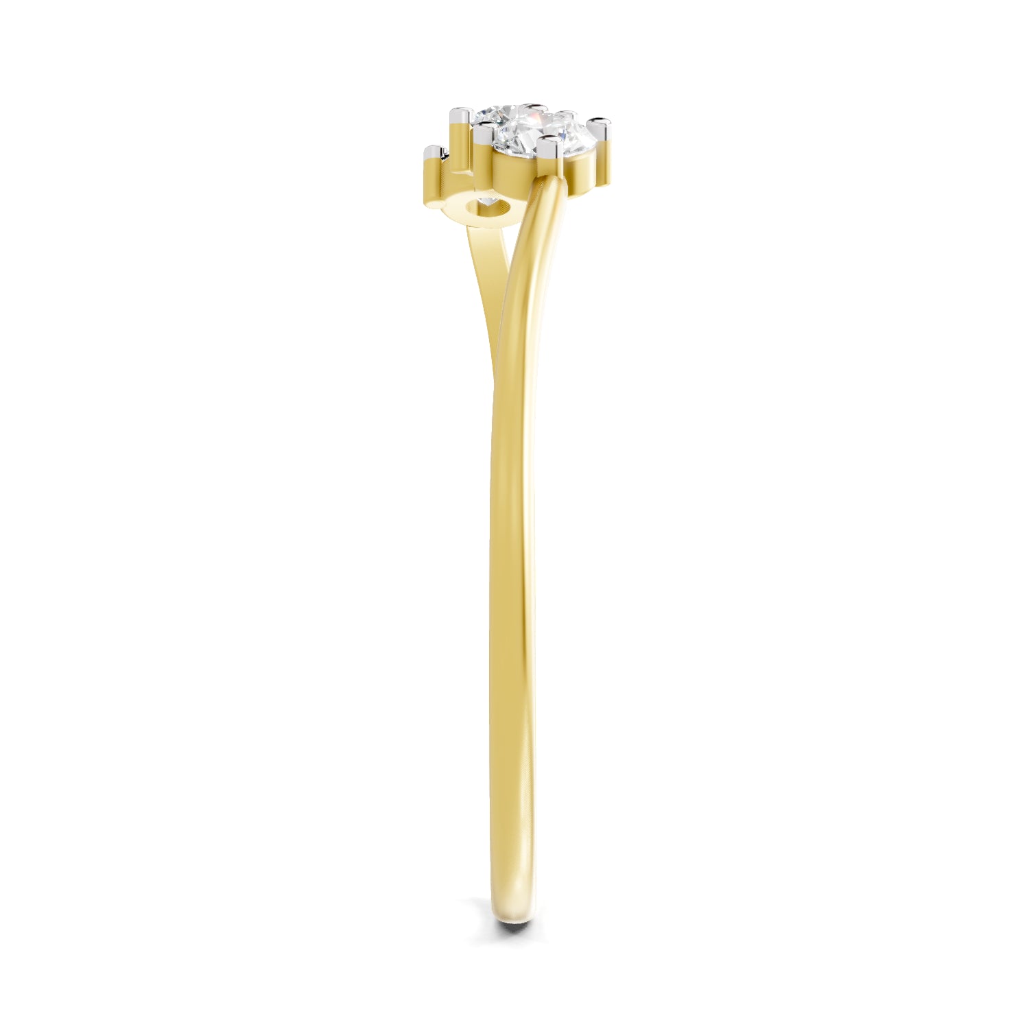 0.18 Carat Trinity Gleam Diamond Engagement Ring | 14K Yellow Gold