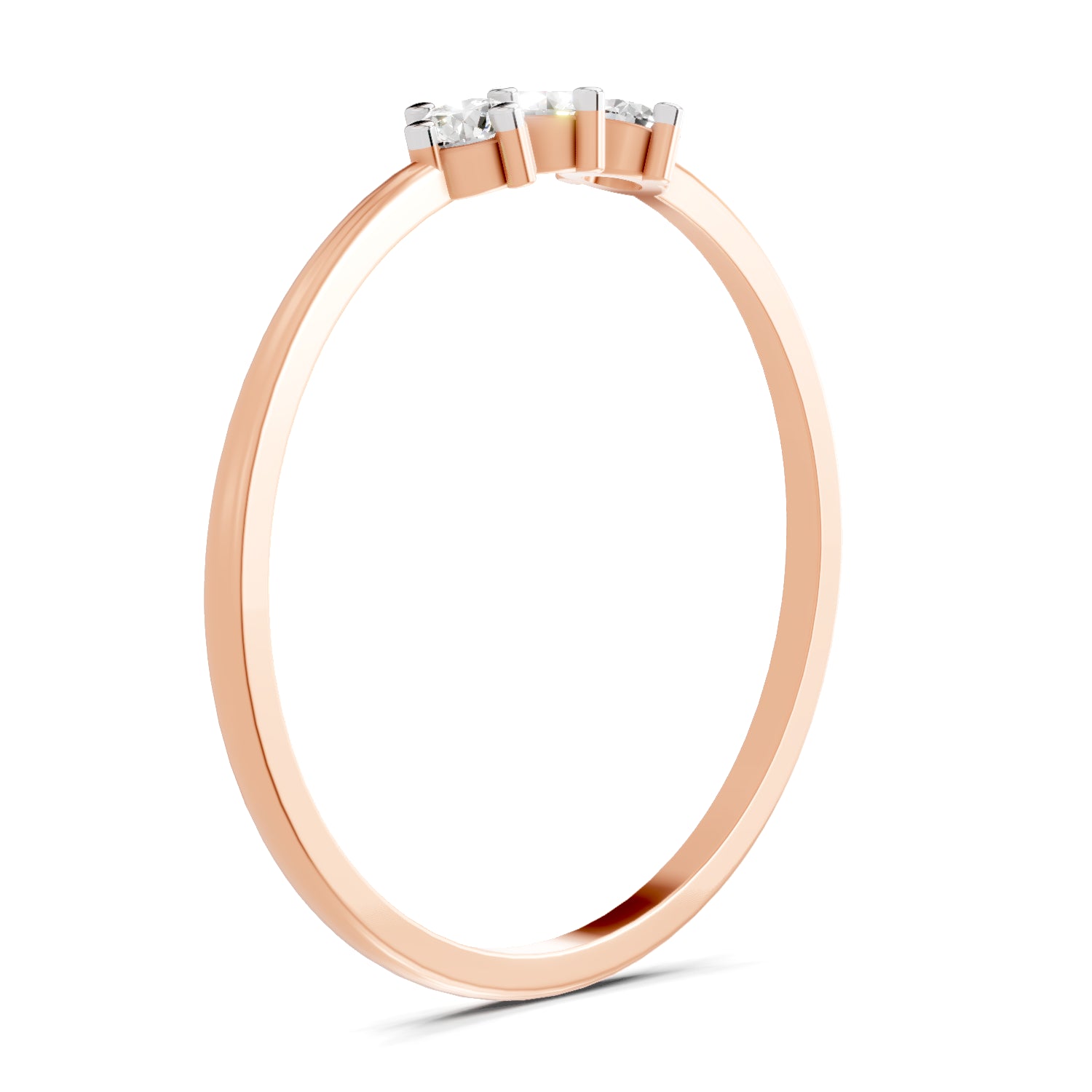 0.18 Carat Trinity Spark Diamond Engagement Ring | 14K Rose Gold