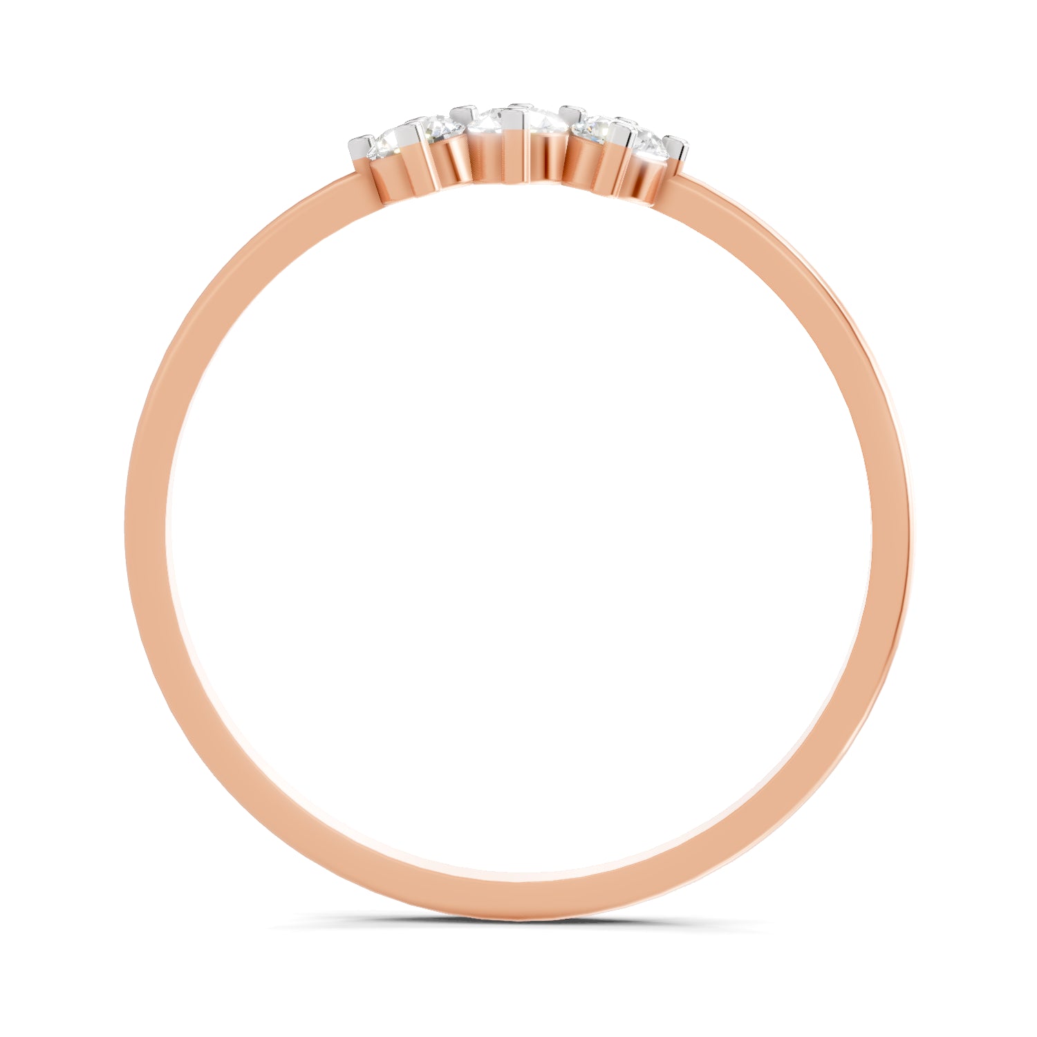 0.18 Carat Trinity Spark Diamond Engagement Ring | 14K Rose Gold