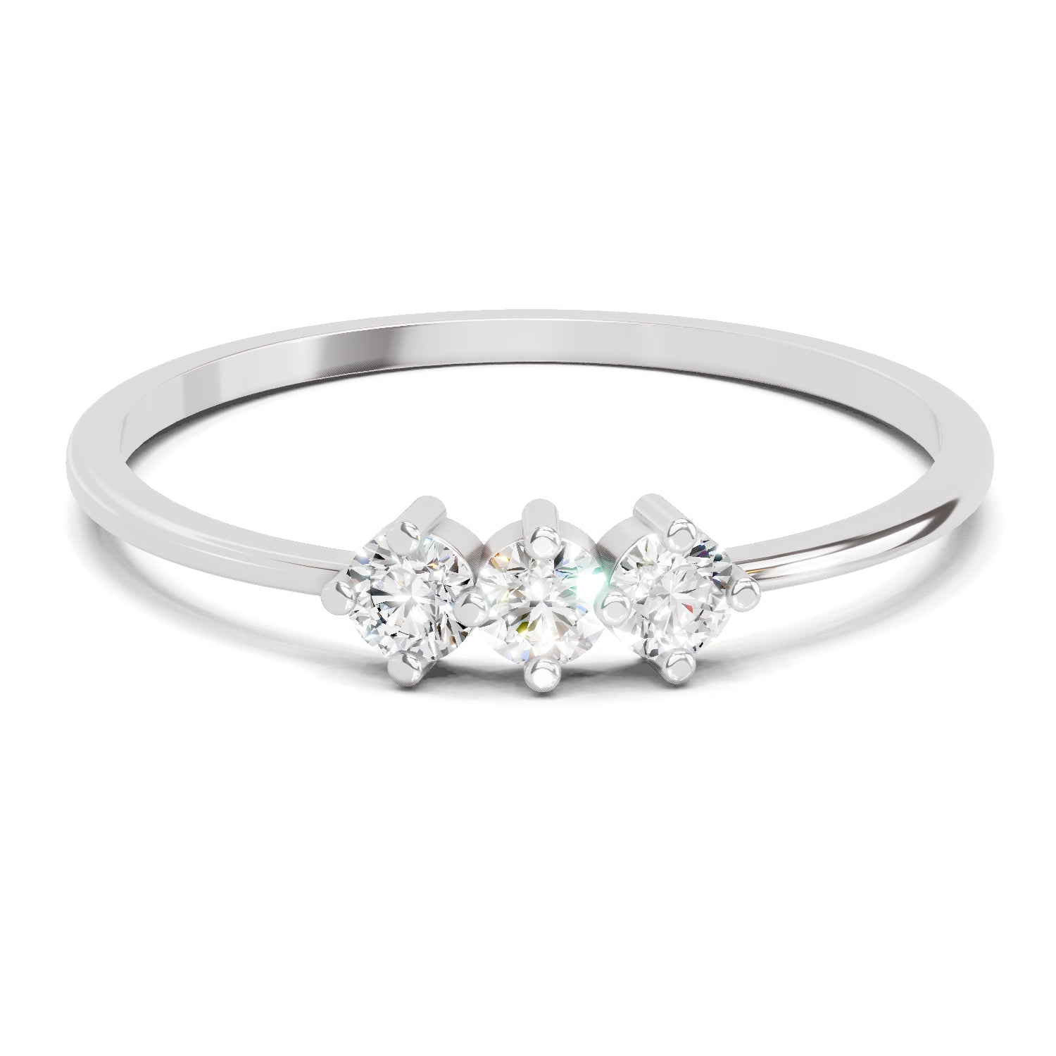 0.18 Carat Trinity Spark Diamond Engagement Ring | 14K White Gold
