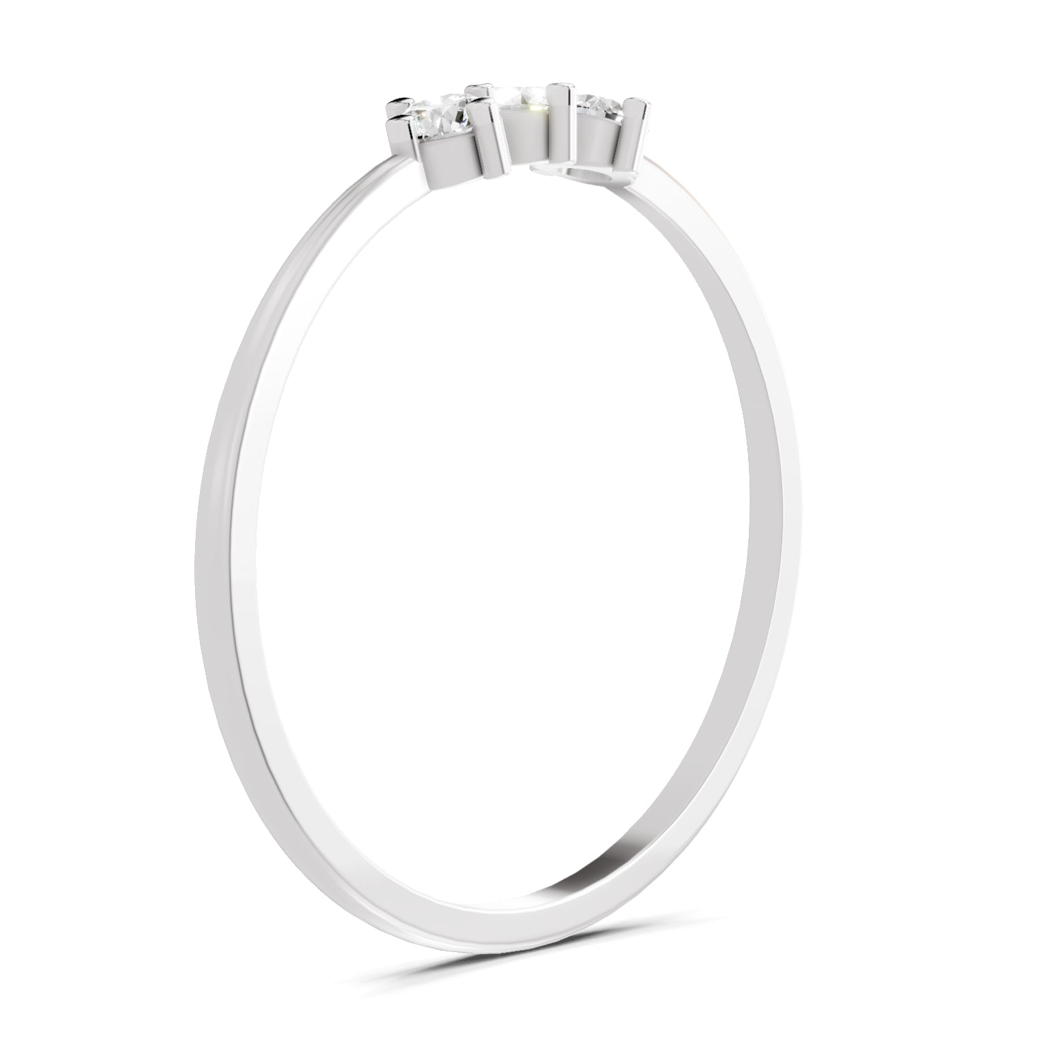 0.18 Carat Trinity Spark Diamond Engagement Ring | 14K White Gold