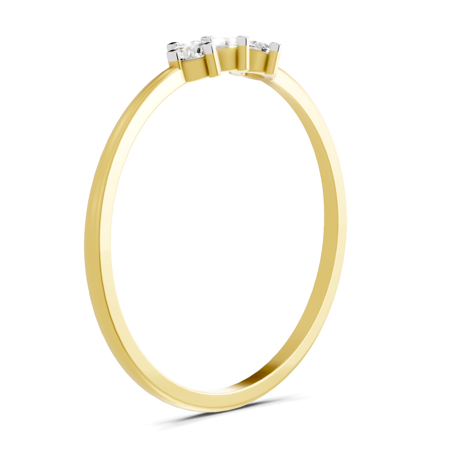 0.18 Carat Trinity Spark Diamond Engagement Ring | 14K Yellow Gold