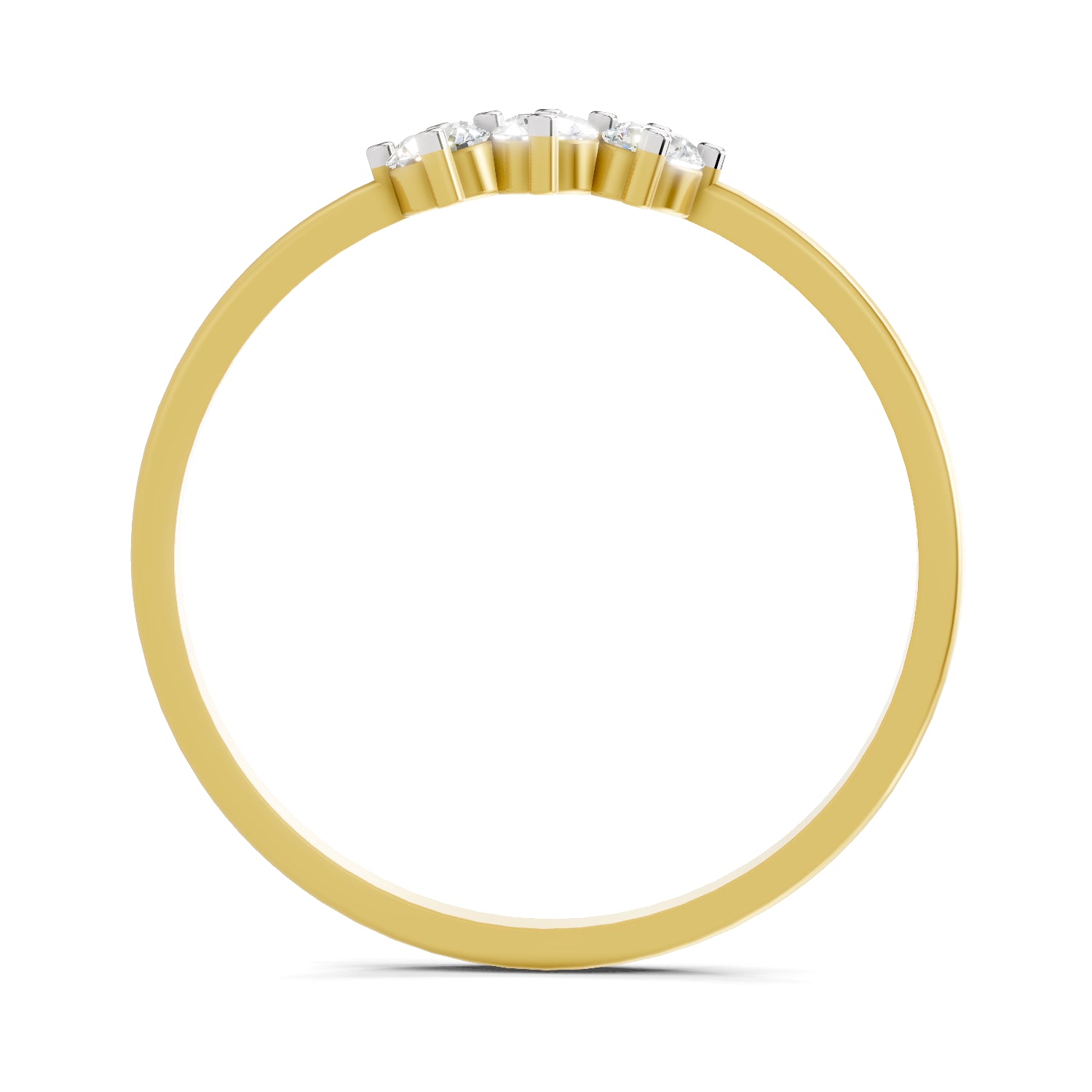 0.18 Carat Trinity Spark Diamond Engagement Ring | 14K Yellow Gold