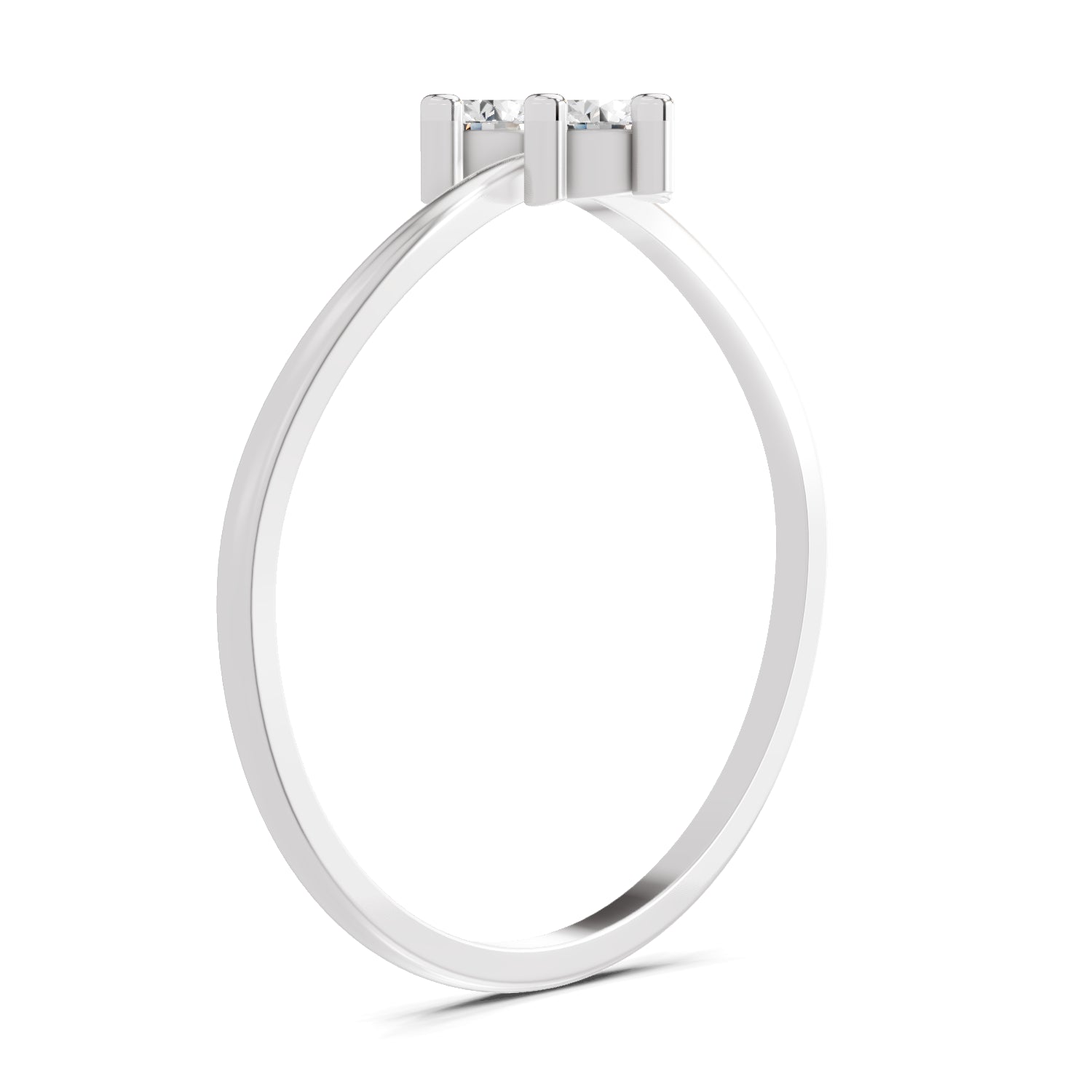 0.17 Carat Twin Flames Diamond Engagement Ring | 14K White Gold